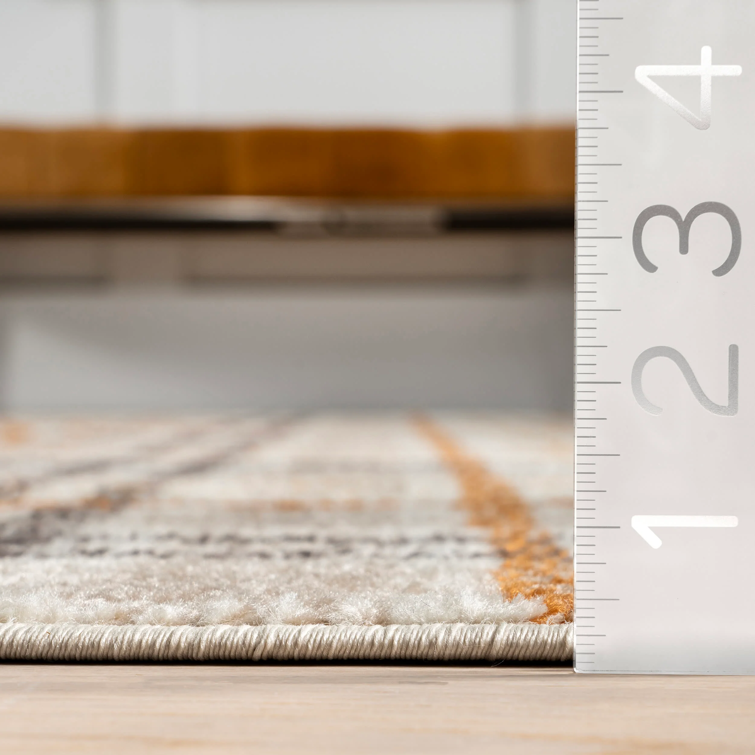 Mirielle Plaid Rug | Orange And Grey - Image 5
