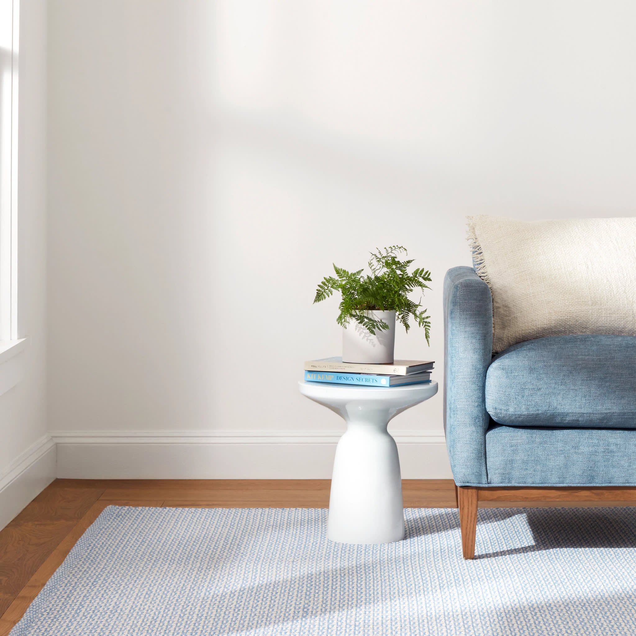 Miss Muffet Handwoven Cotton Rug | French Blue - Image 3