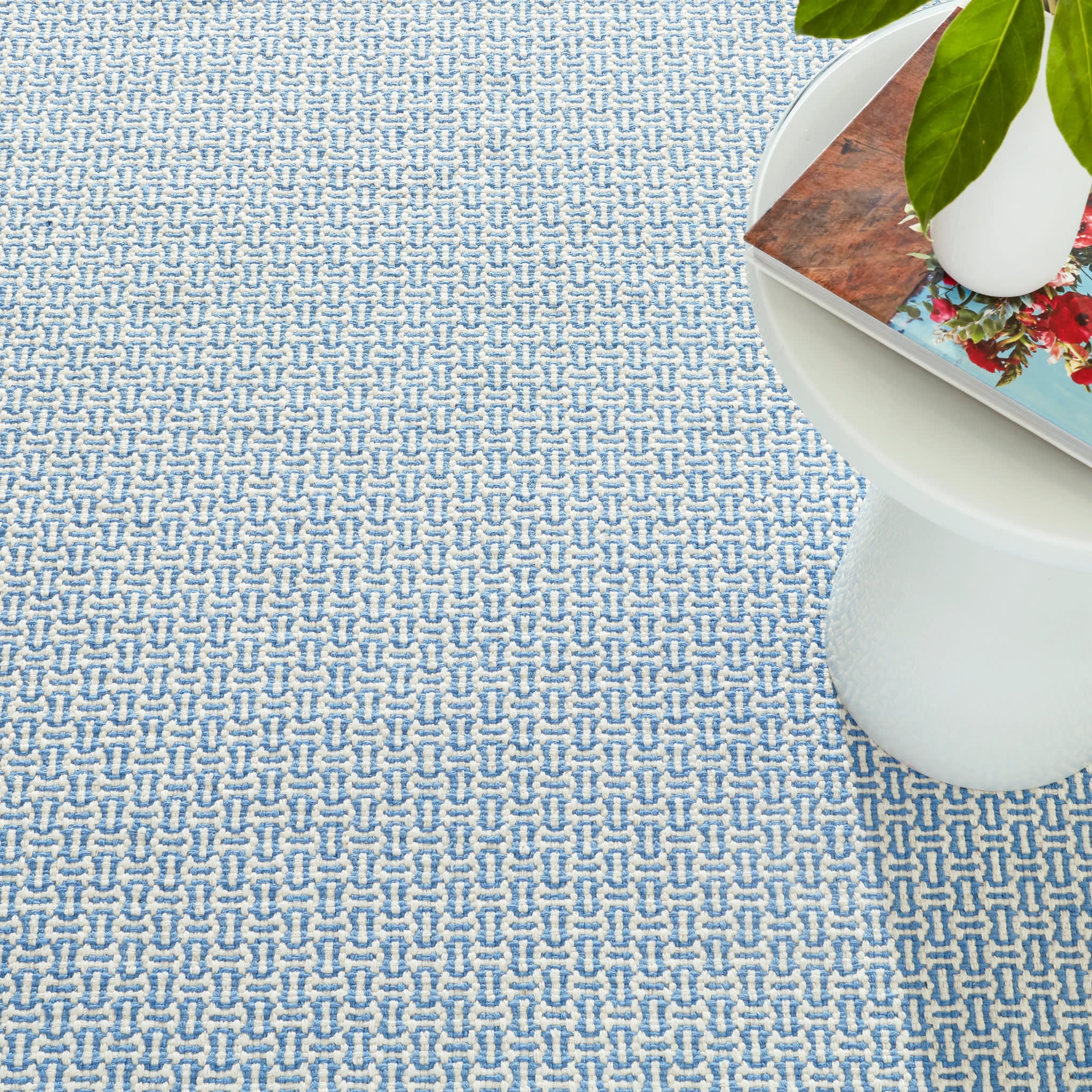 Miss Muffet Handwoven Cotton Rug | French Blue - Image 4