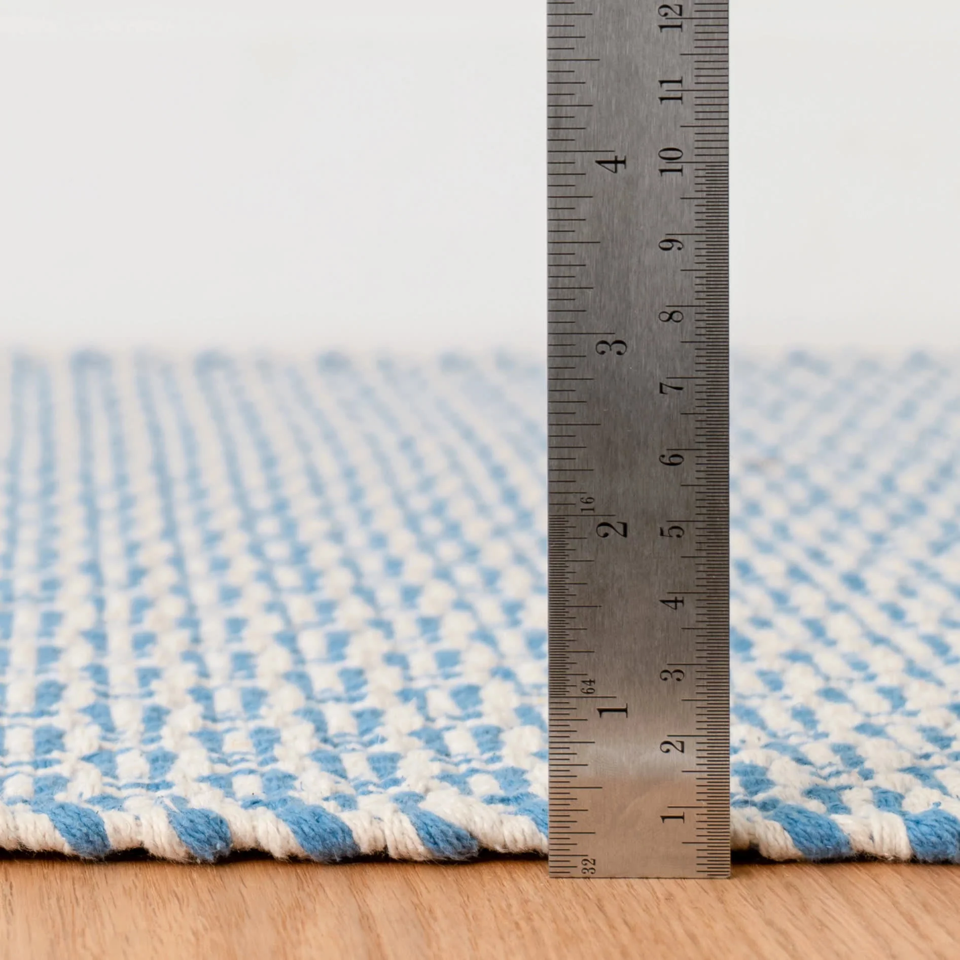 Miss Muffet Handwoven Cotton Rug | French Blue - Image 5