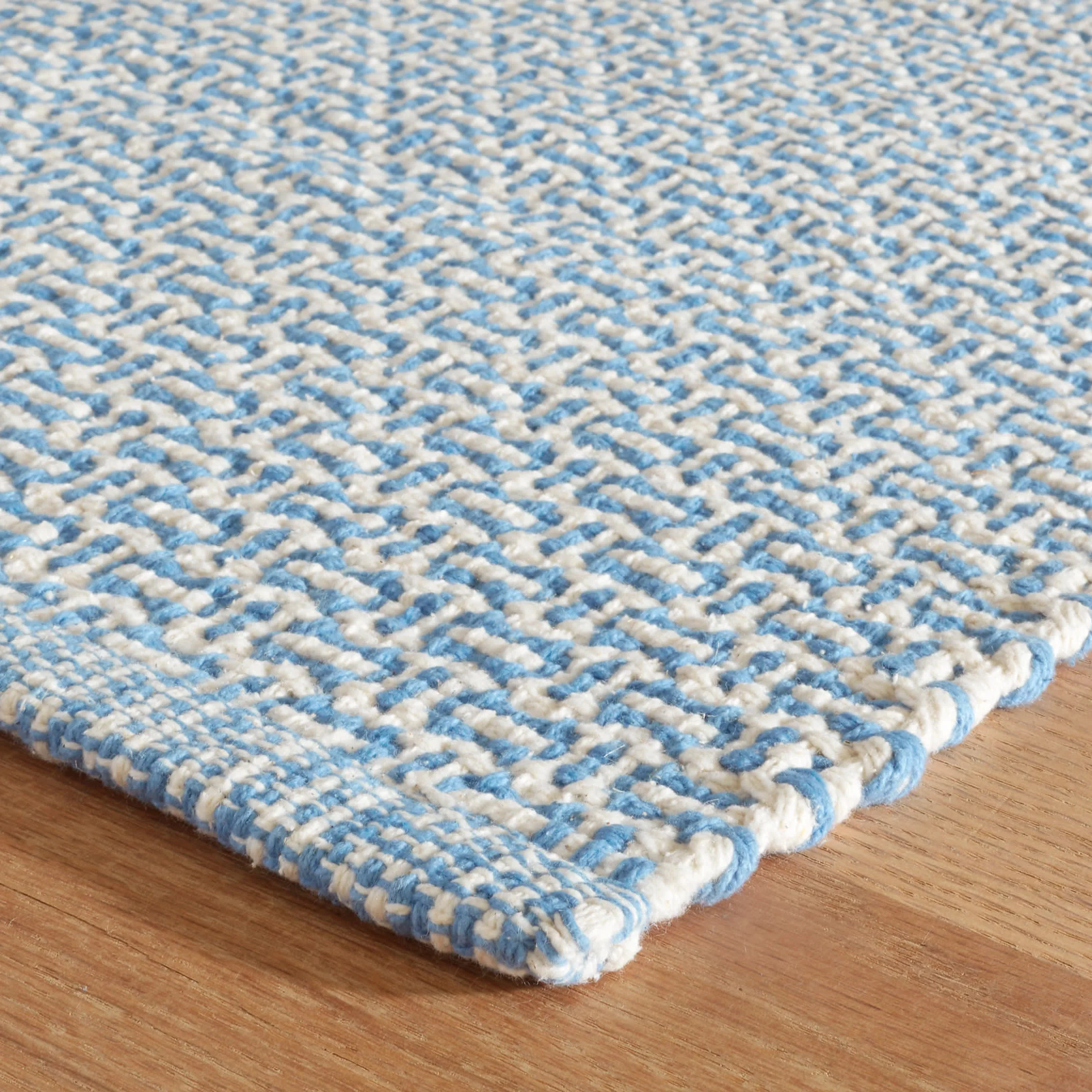 Miss Muffet Handwoven Cotton Rug | French Blue - Image 6