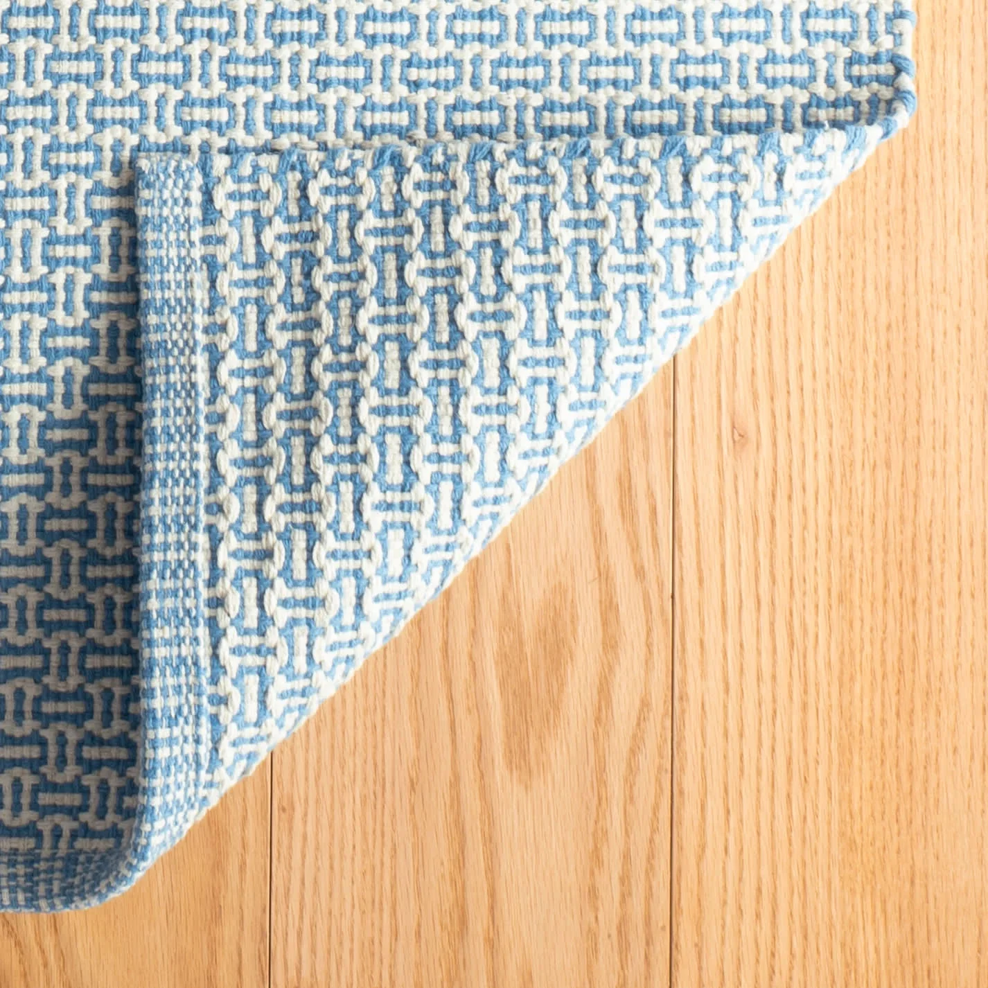 Miss Muffet Handwoven Cotton Rug | French Blue - Image 7