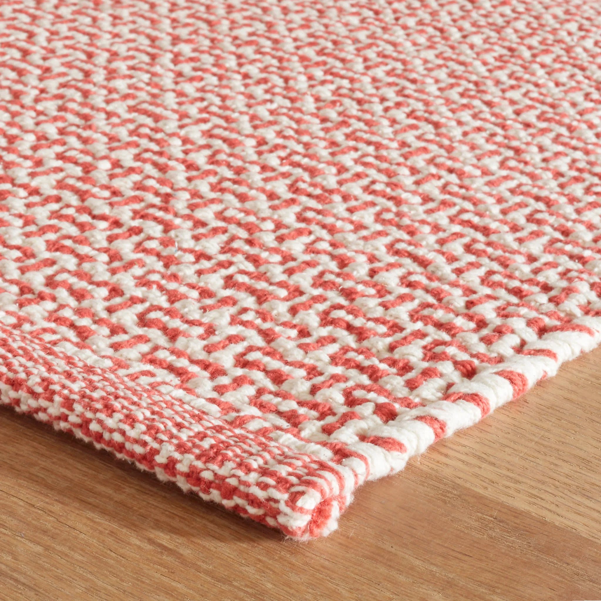 Miss Muffet Handwoven Cotton Rug | Paprika - Image 6