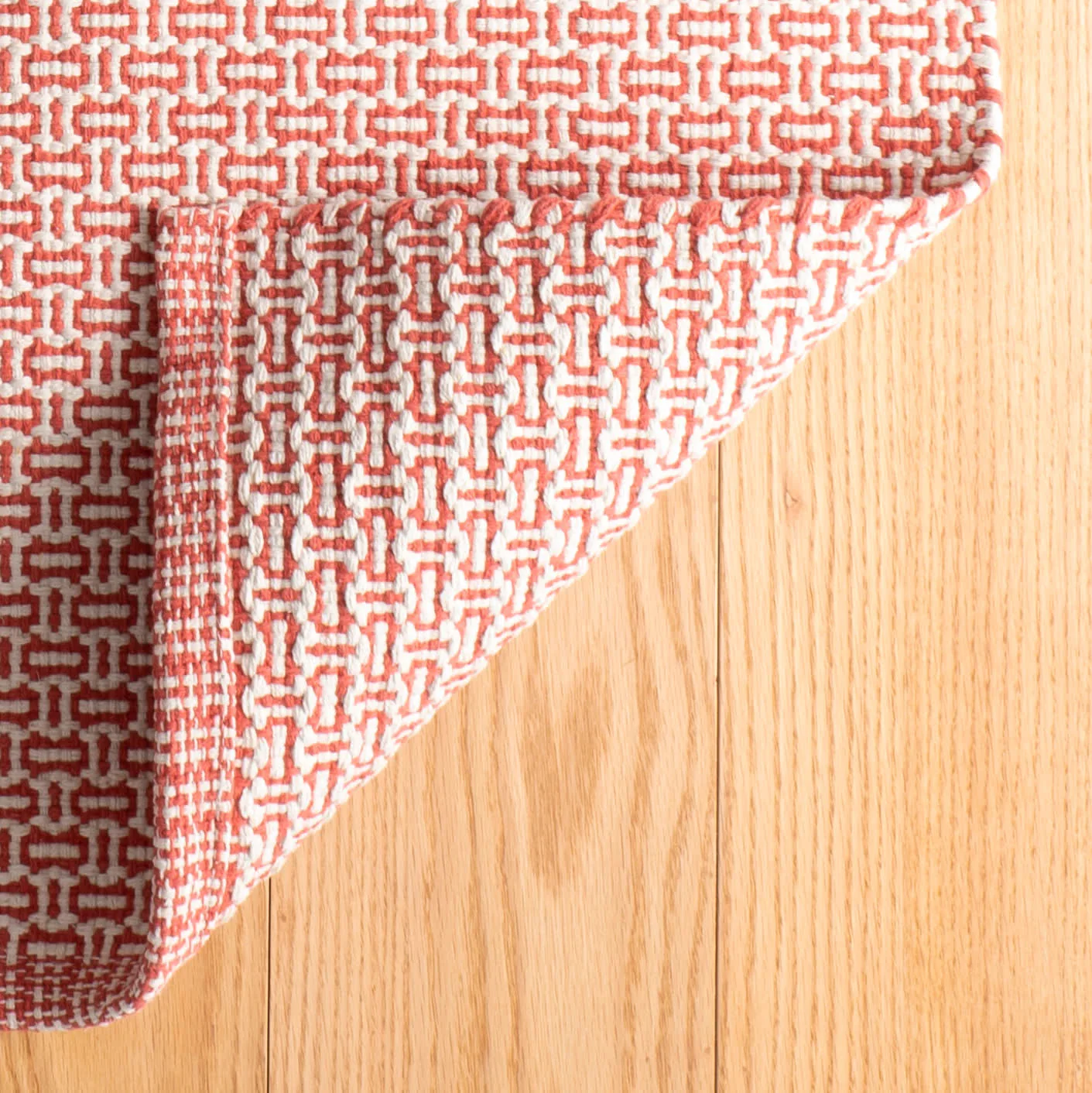 Miss Muffet Handwoven Cotton Rug | Paprika - Image 7