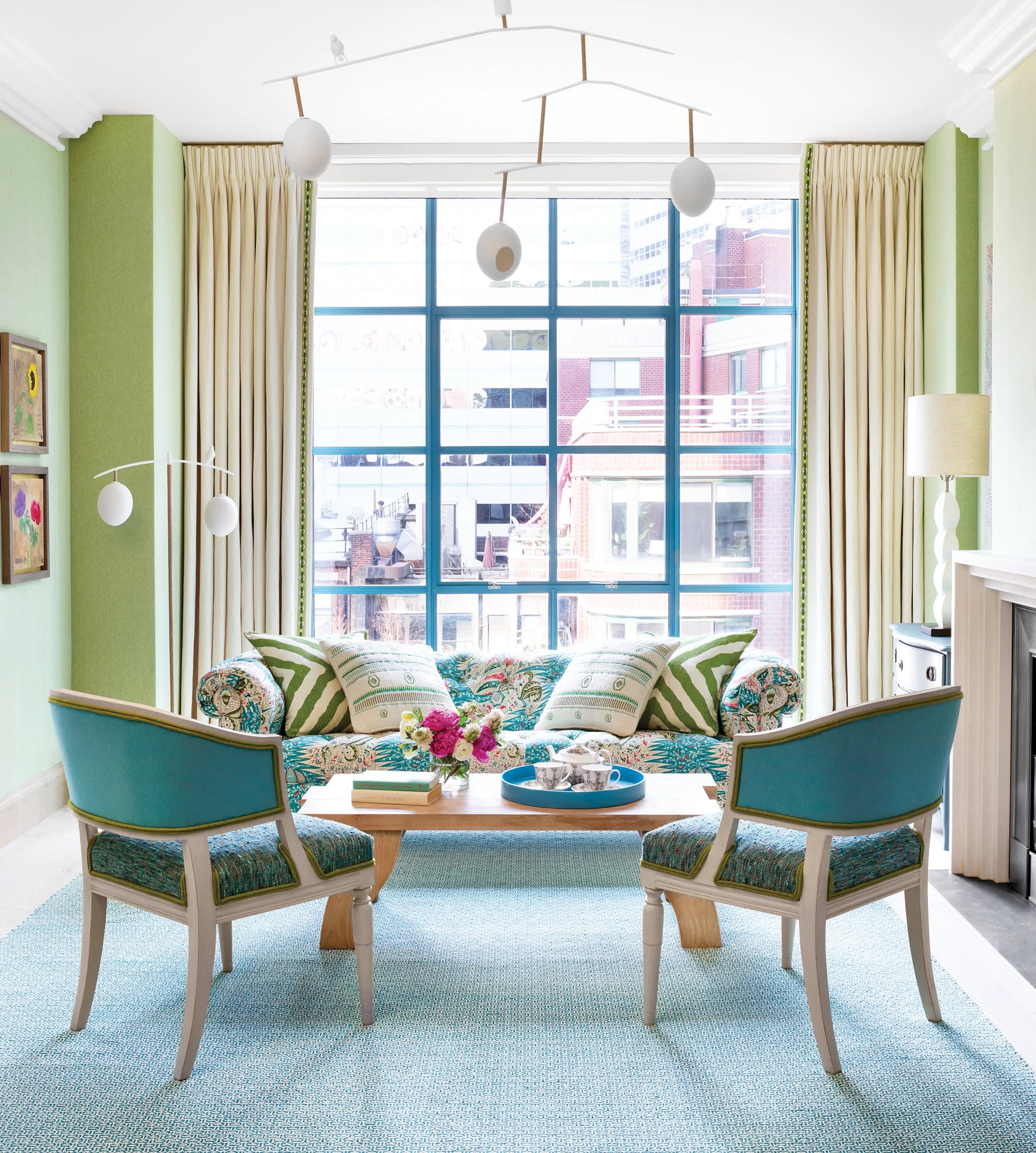 Miss Muffet Handwoven Cotton Rug | Teal - Image 2