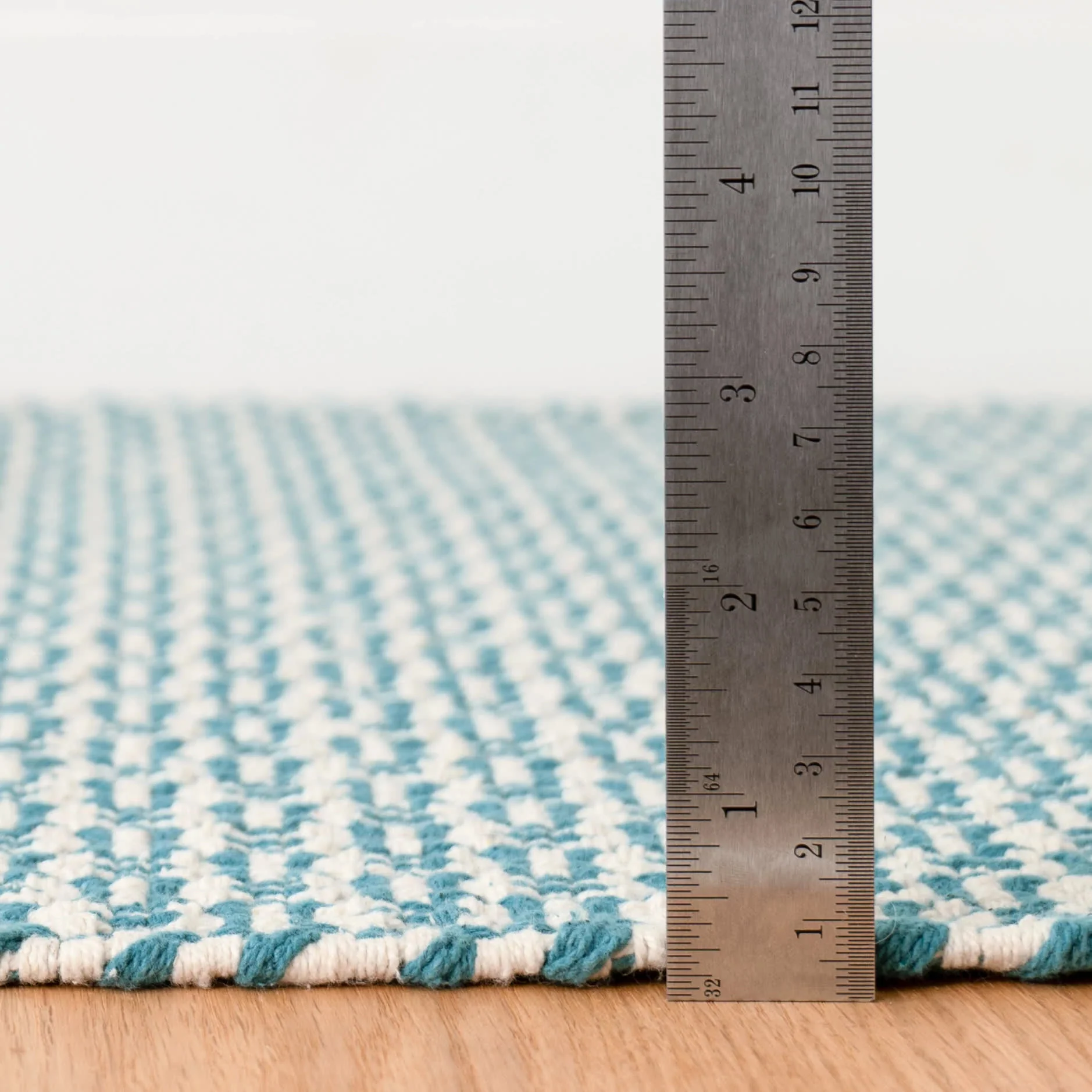 Miss Muffet Handwoven Cotton Rug | Teal - Image 5