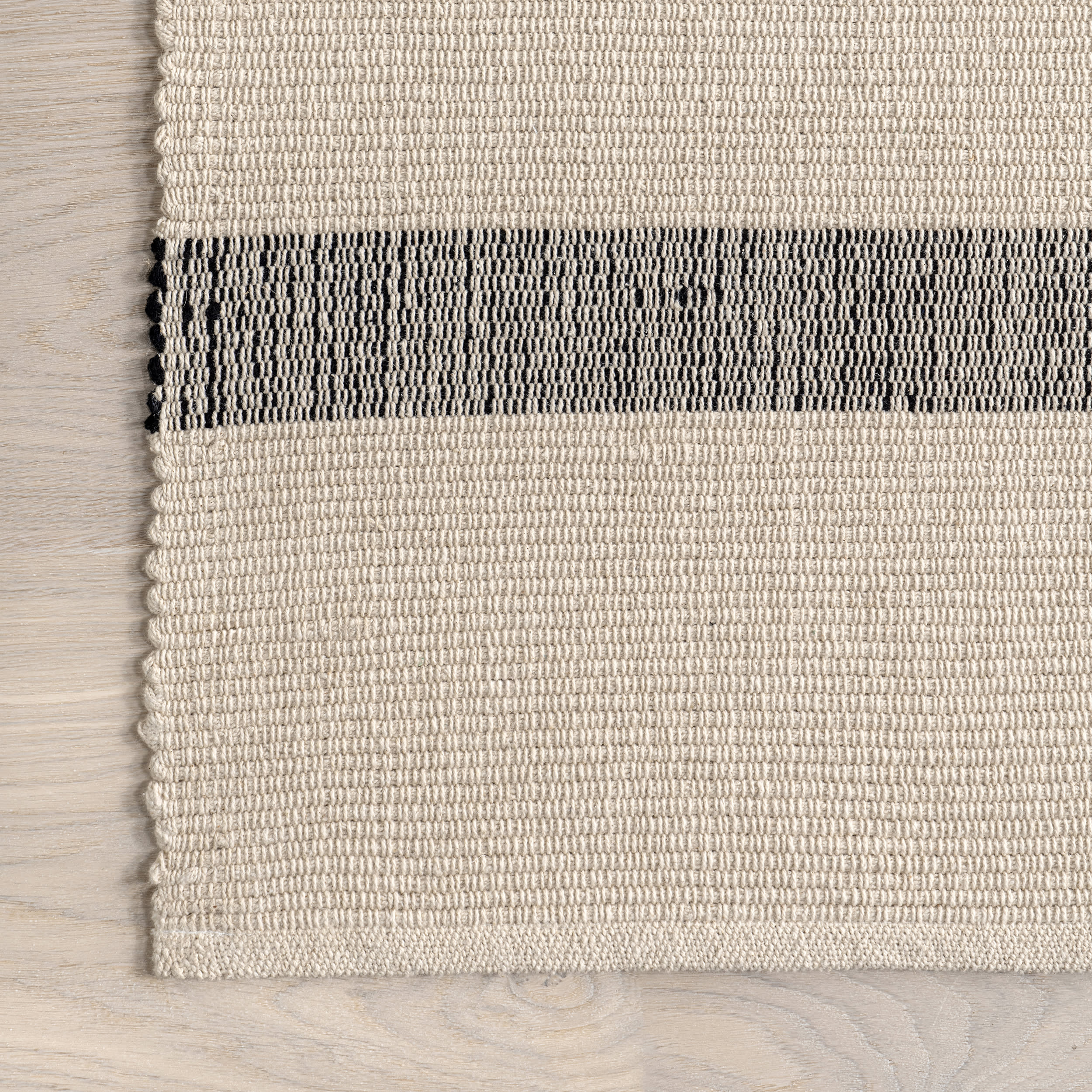 Missy Striped Cotton Rug | Ivory - Image 3