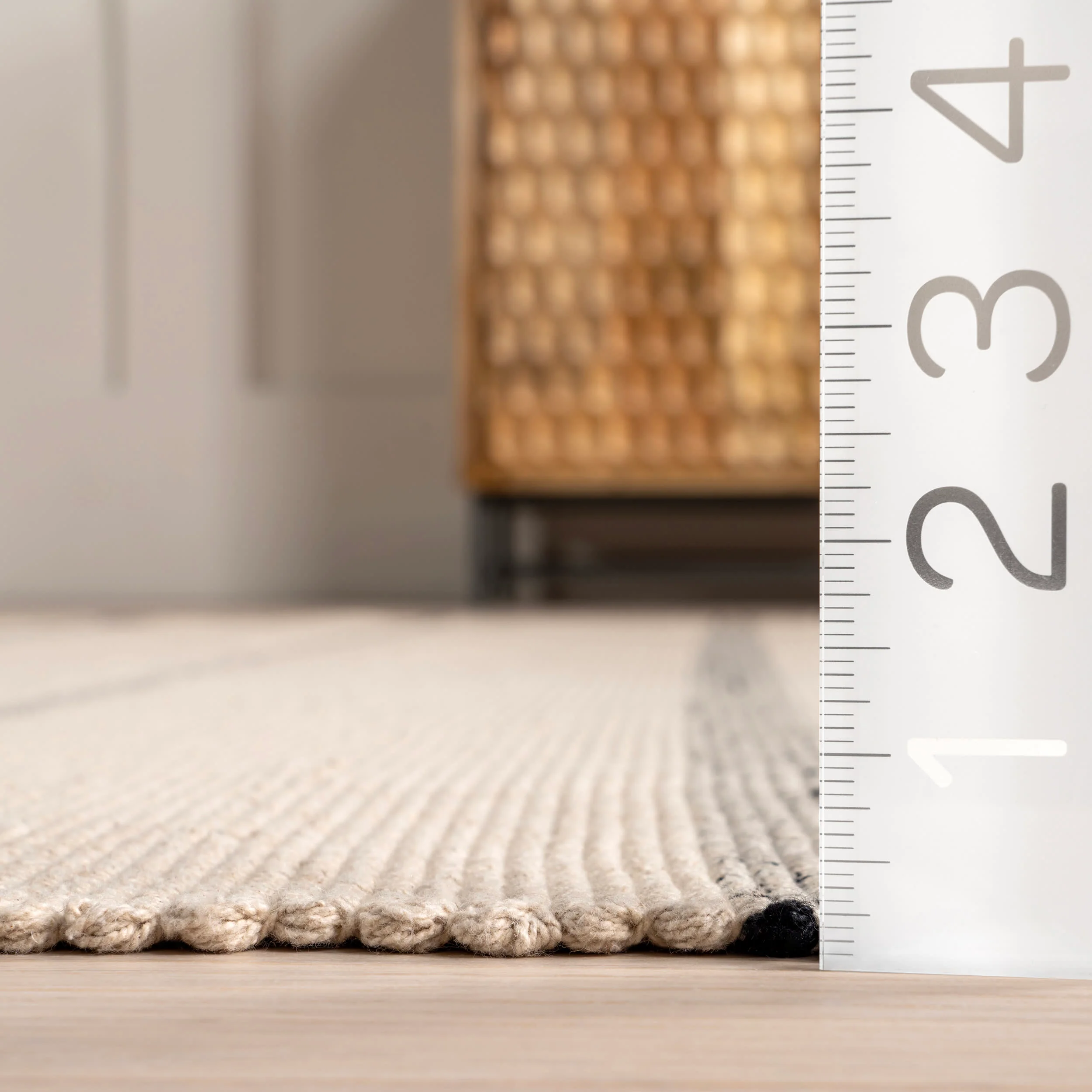Missy Striped Cotton Rug | Ivory - Image 5