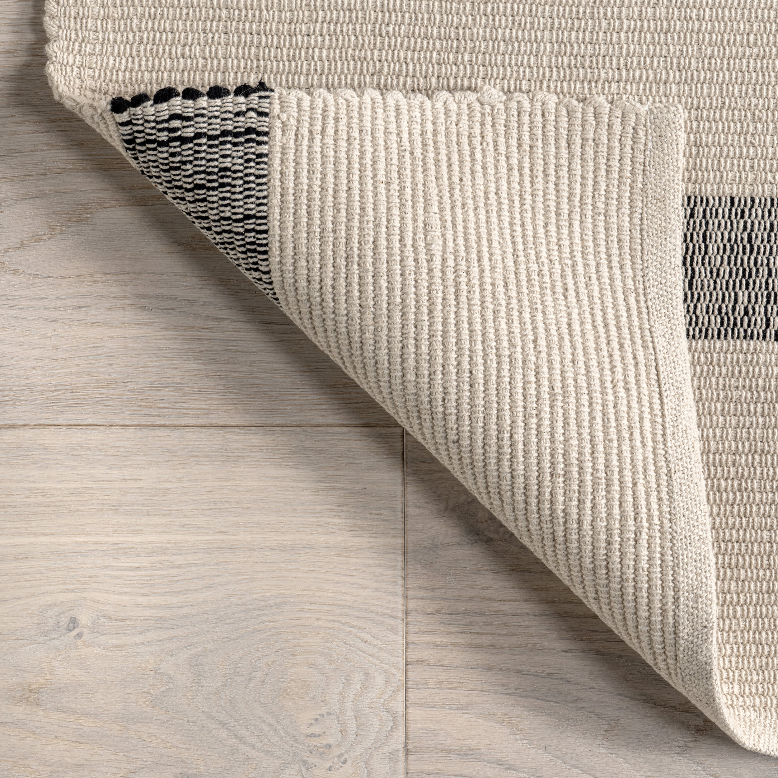 Missy Striped Cotton Rug | Ivory - Image 6
