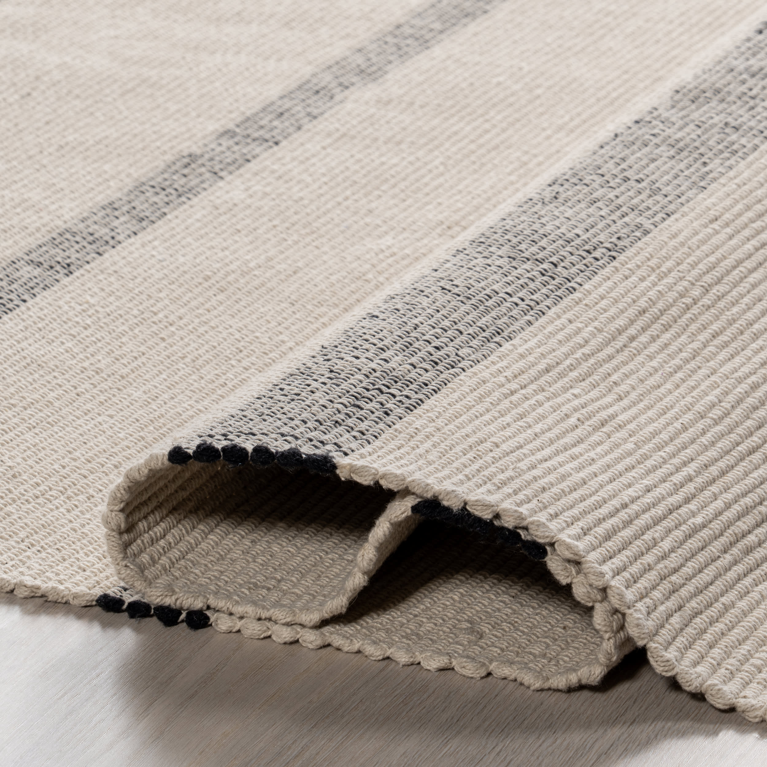 Missy Striped Cotton Rug | Ivory - Image 8