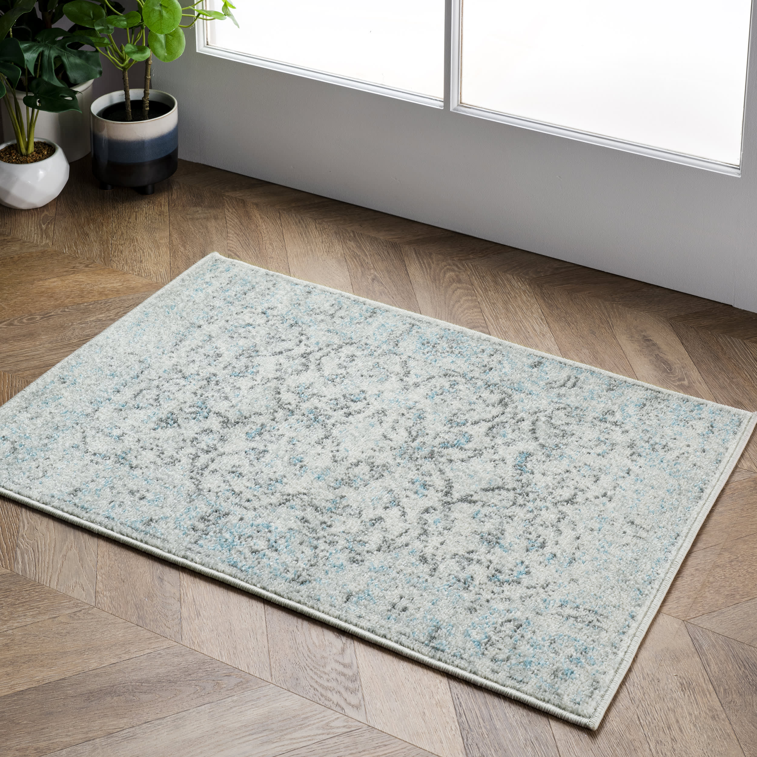 Misty Olden Herati Rug | Aqua - Image 6