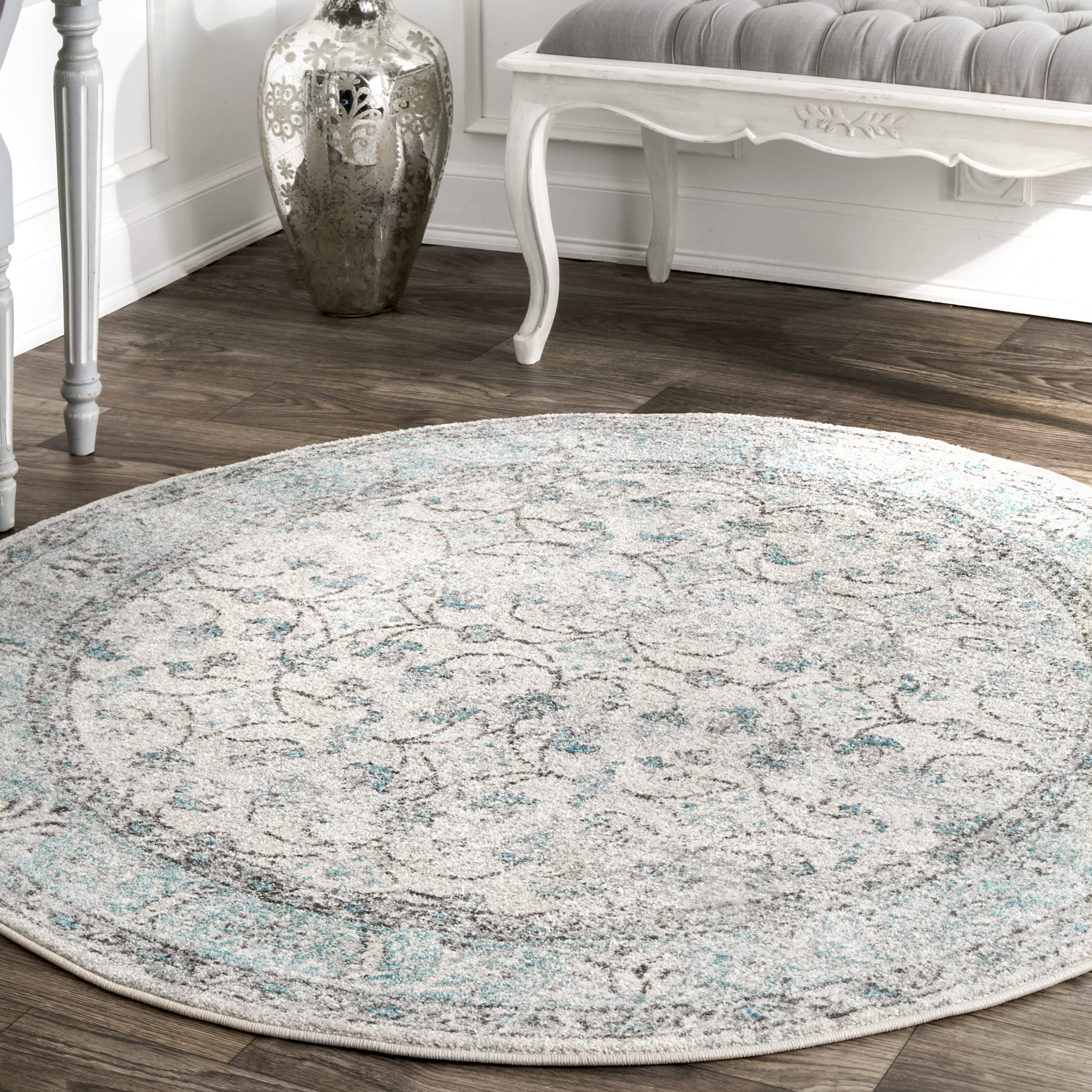 Misty Olden Herati Rug | Aqua - Image 2