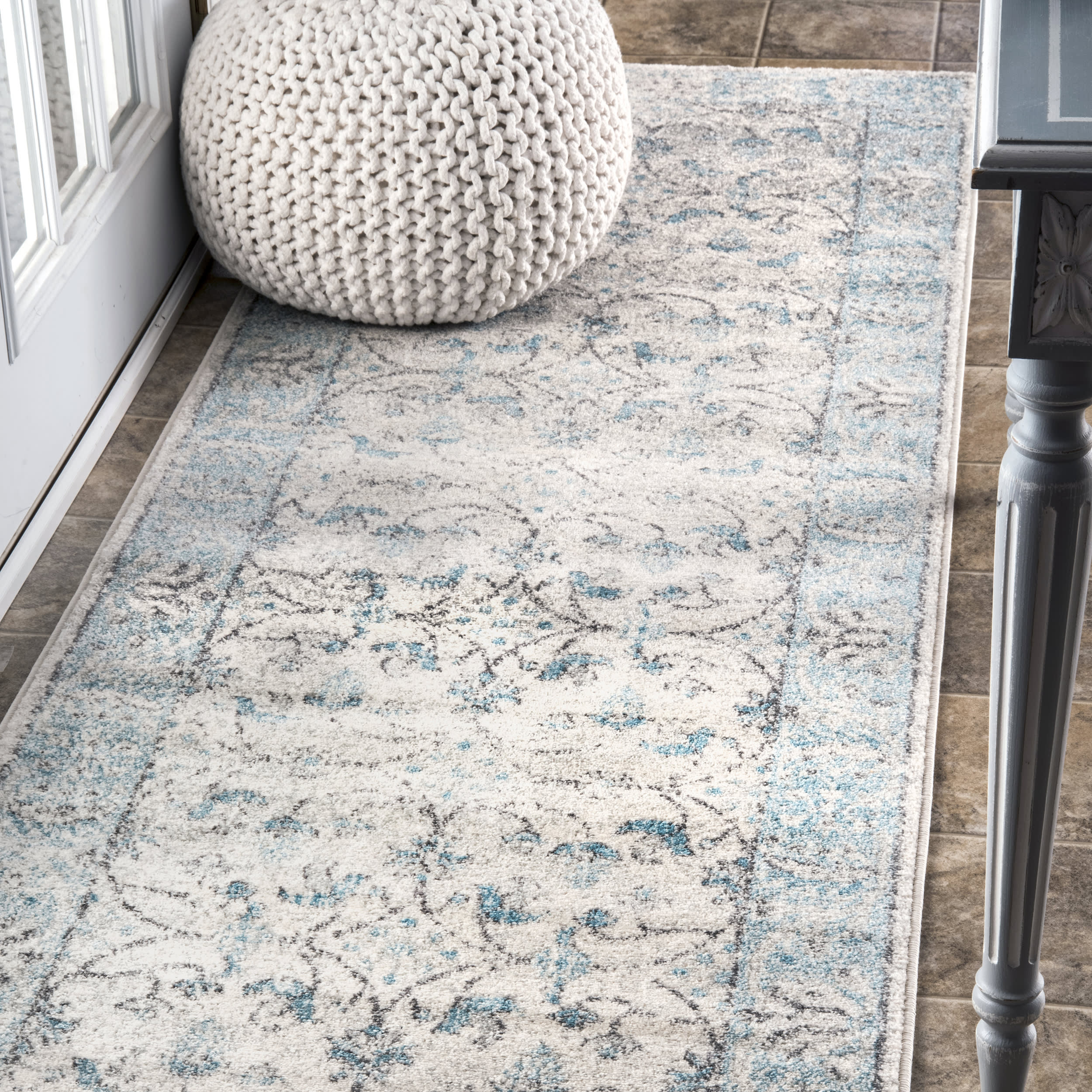 Misty Olden Herati Rug | Aqua - Image 2