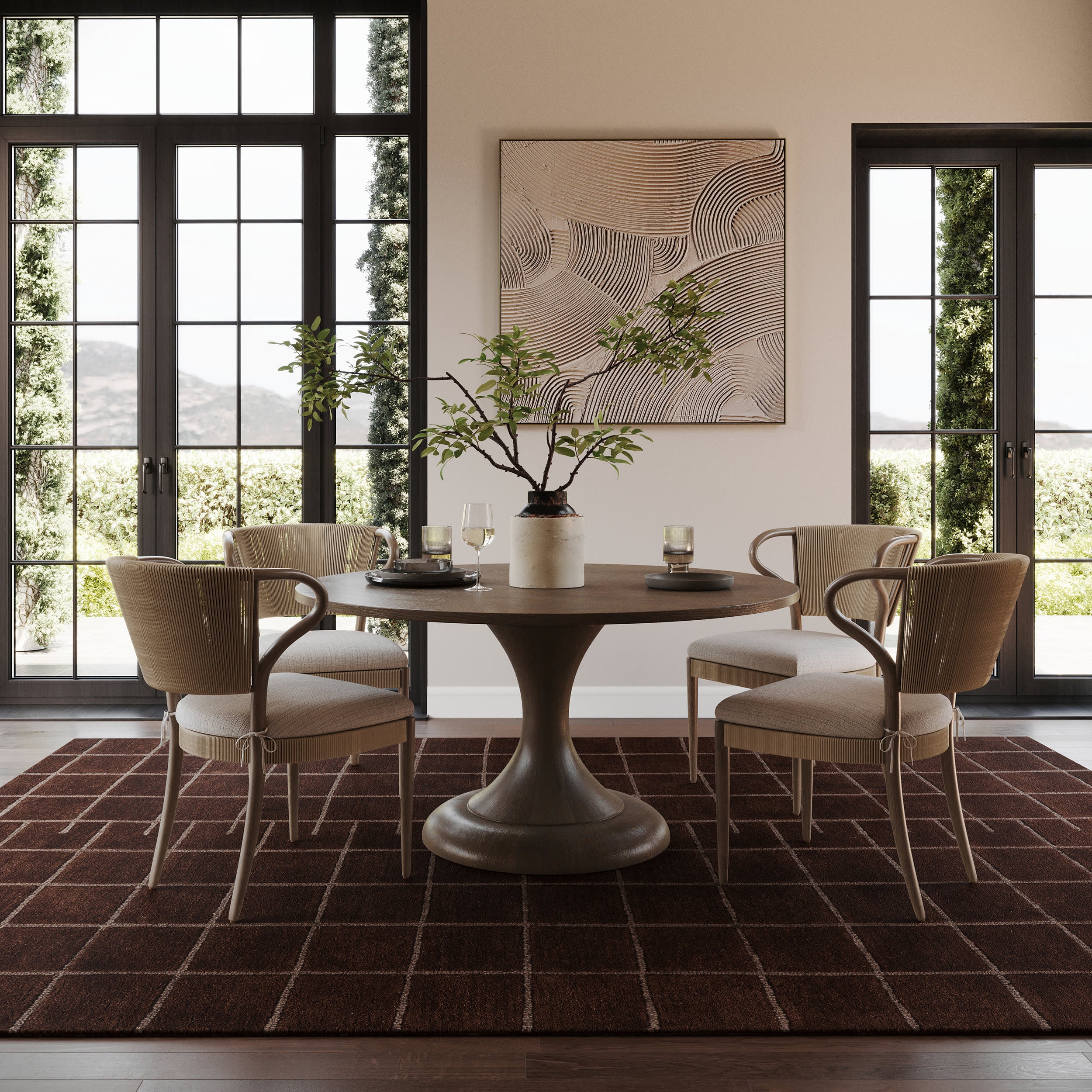 Miva Modern Geometric Rug | Brown - Image 2