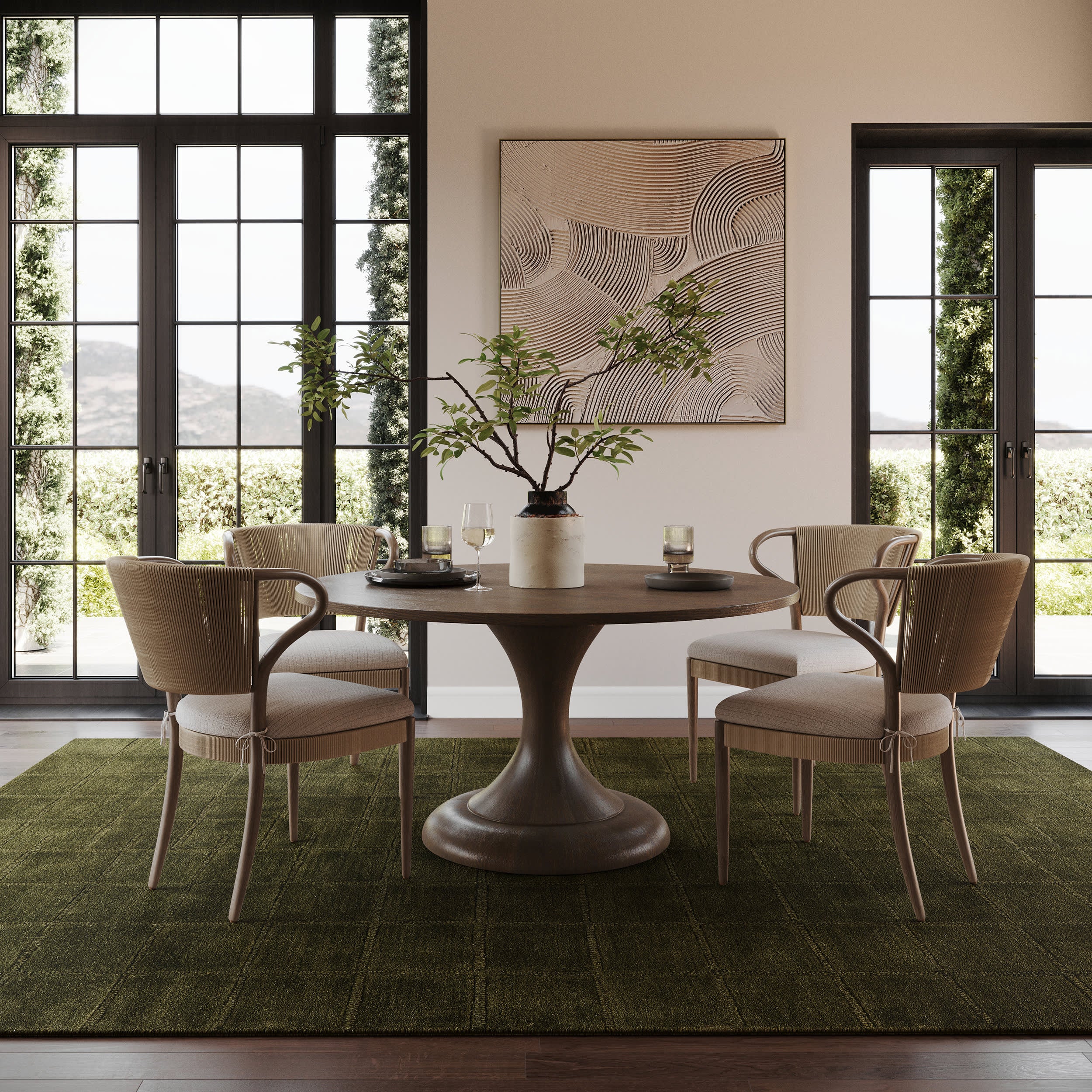 Miva Modern Geometric Rug | Green - Image 2