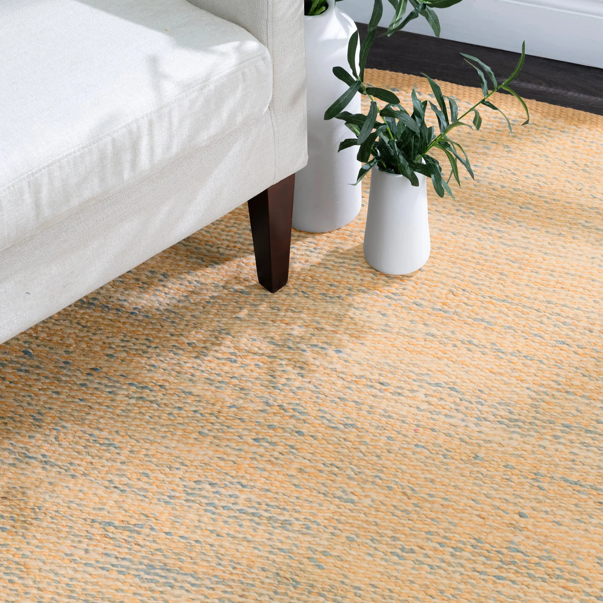 Mixed Stripe Handwoven Jute Rug | Multi - Image 3