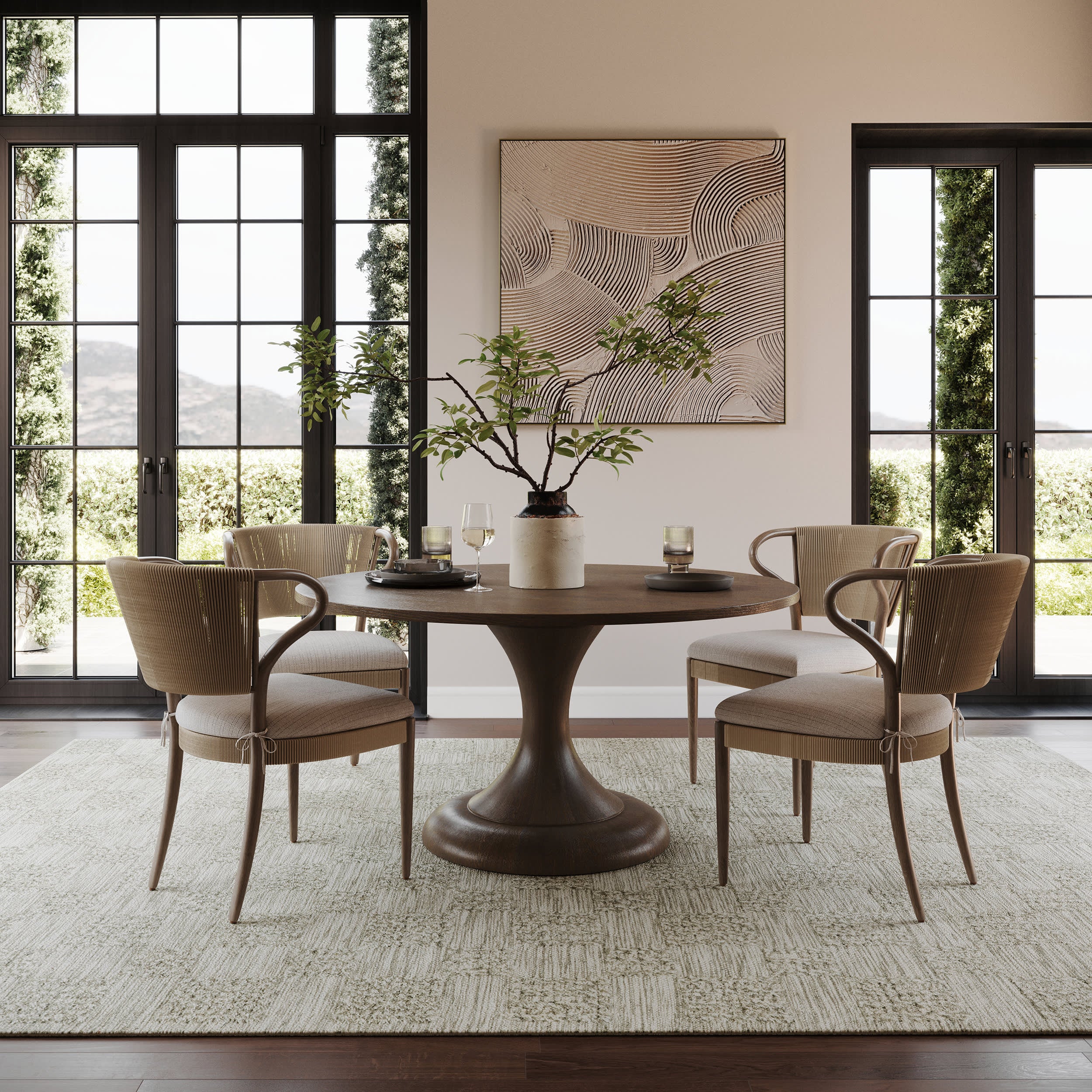 Mochaela Modern Checkered Rug | Beige - Image 2