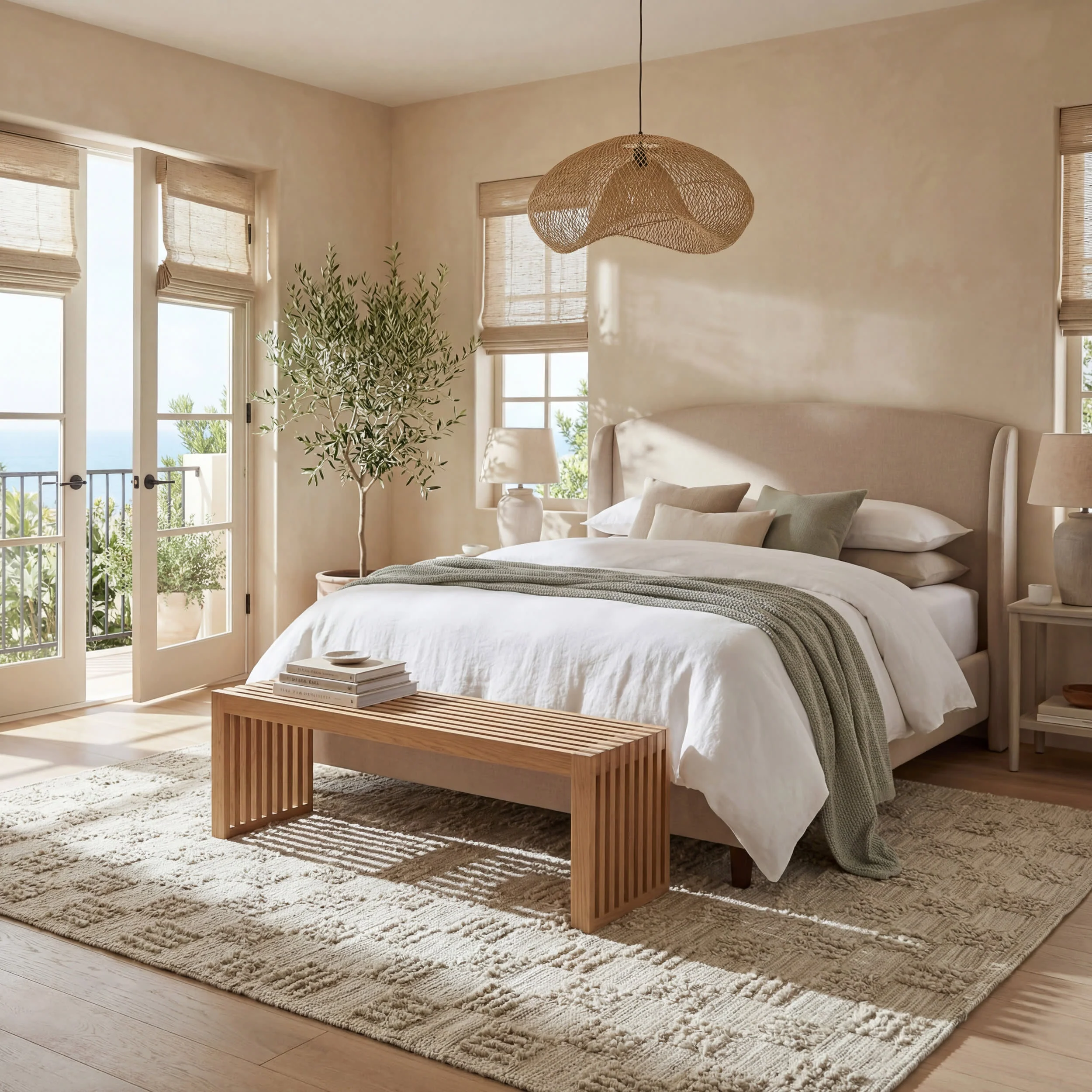 Mochaela Modern Checkered Rug | Beige - Image 9