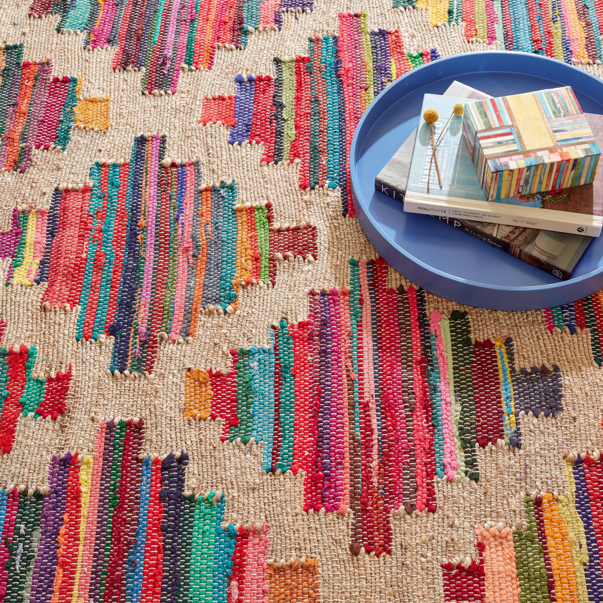 Mod Chindi Handwoven Jute Rug | Multi - Image 4