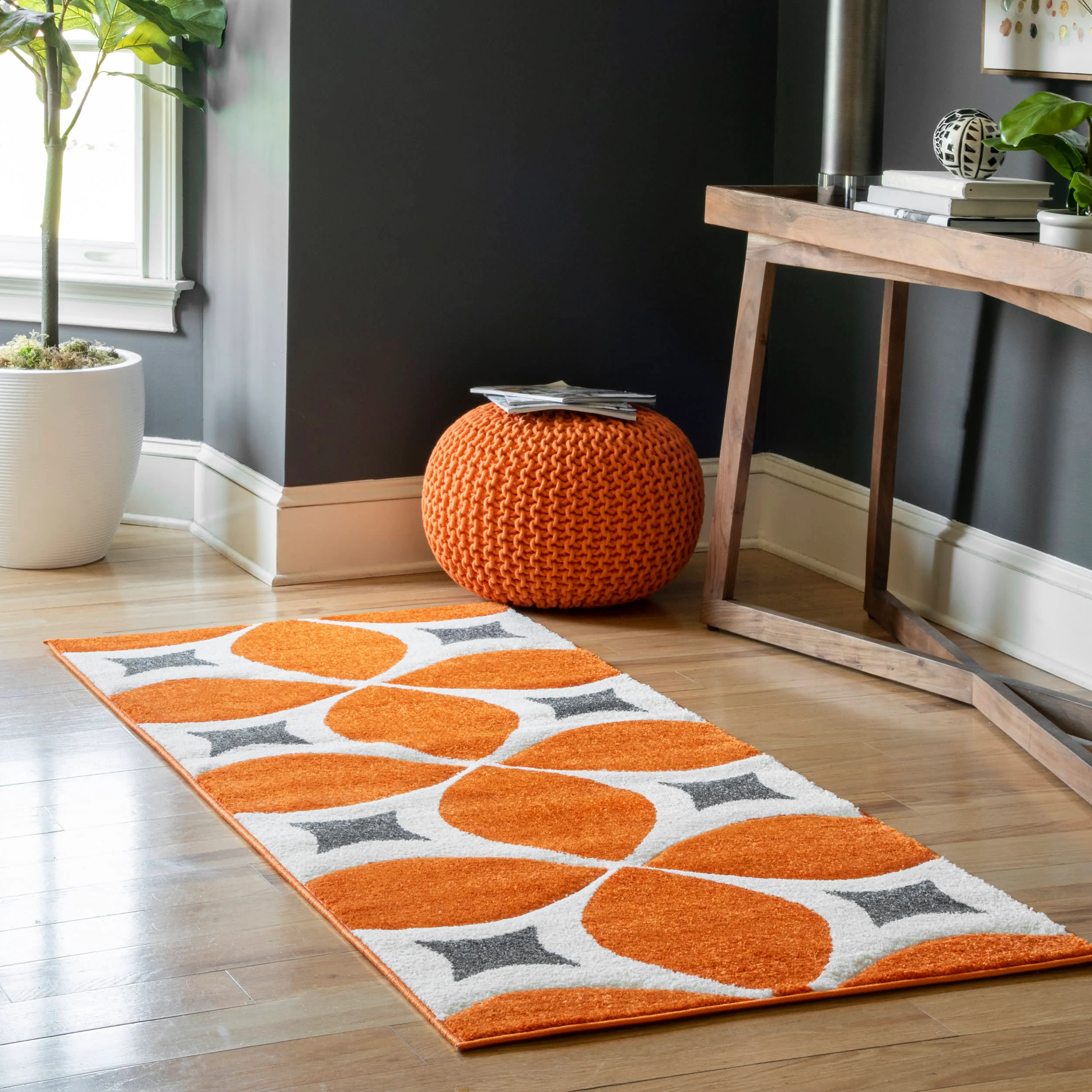 Mod Trellis Rug | Deep Orange - Image 2