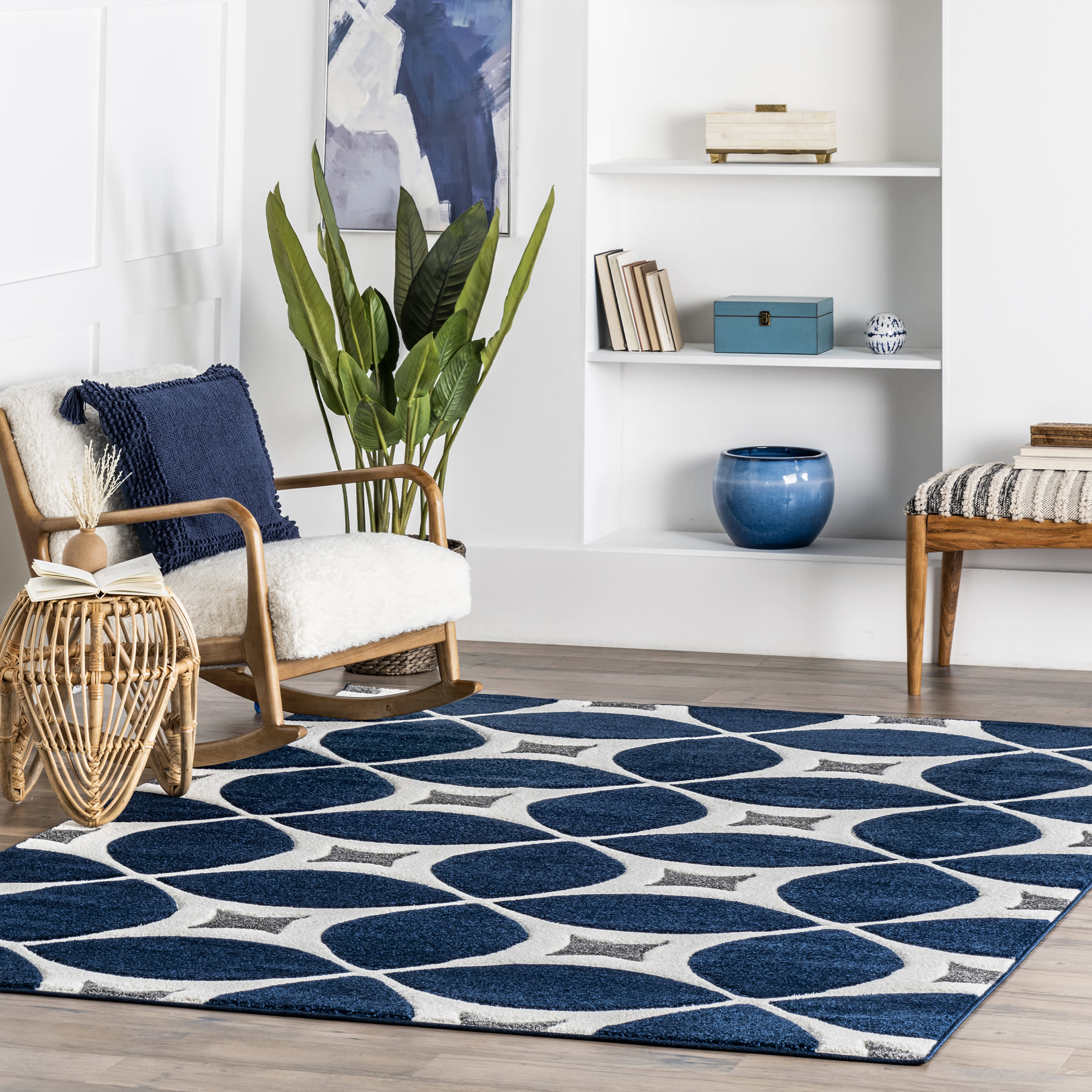 Mod Trellis Rug | Navy - Image 2
