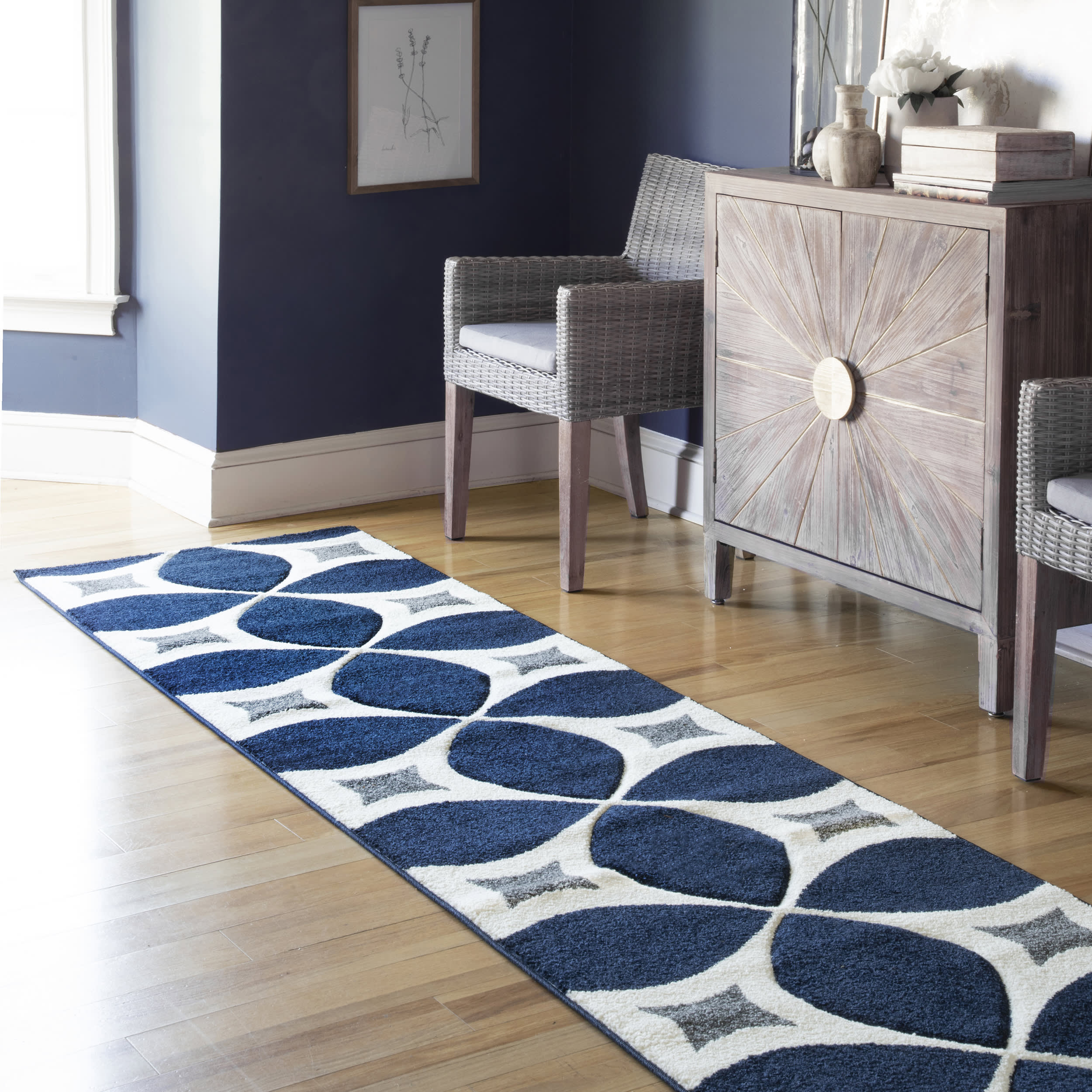 Mod Trellis Rug | Navy - Image 2
