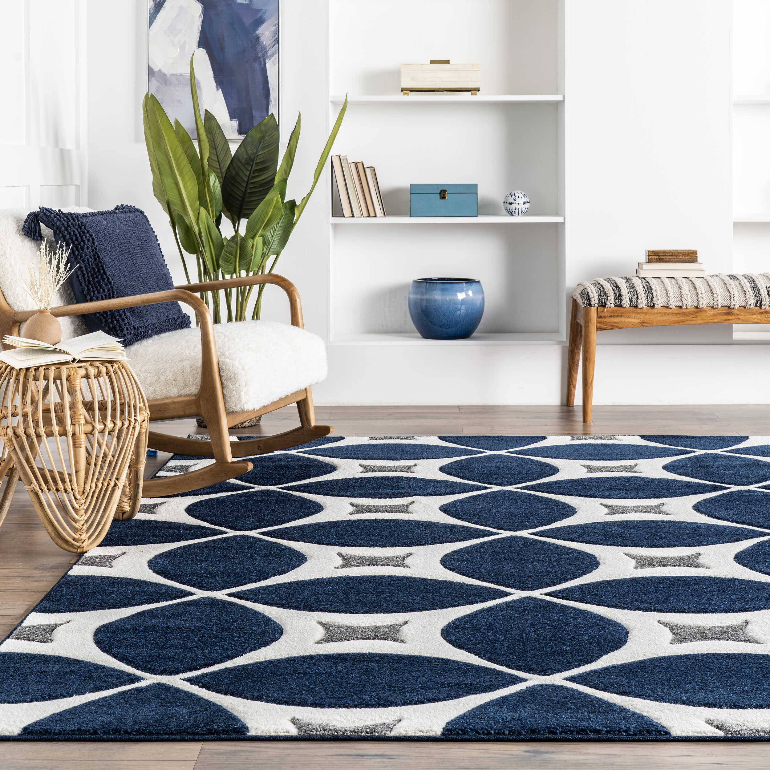 Mod Trellis Rug | Navy - Image 4