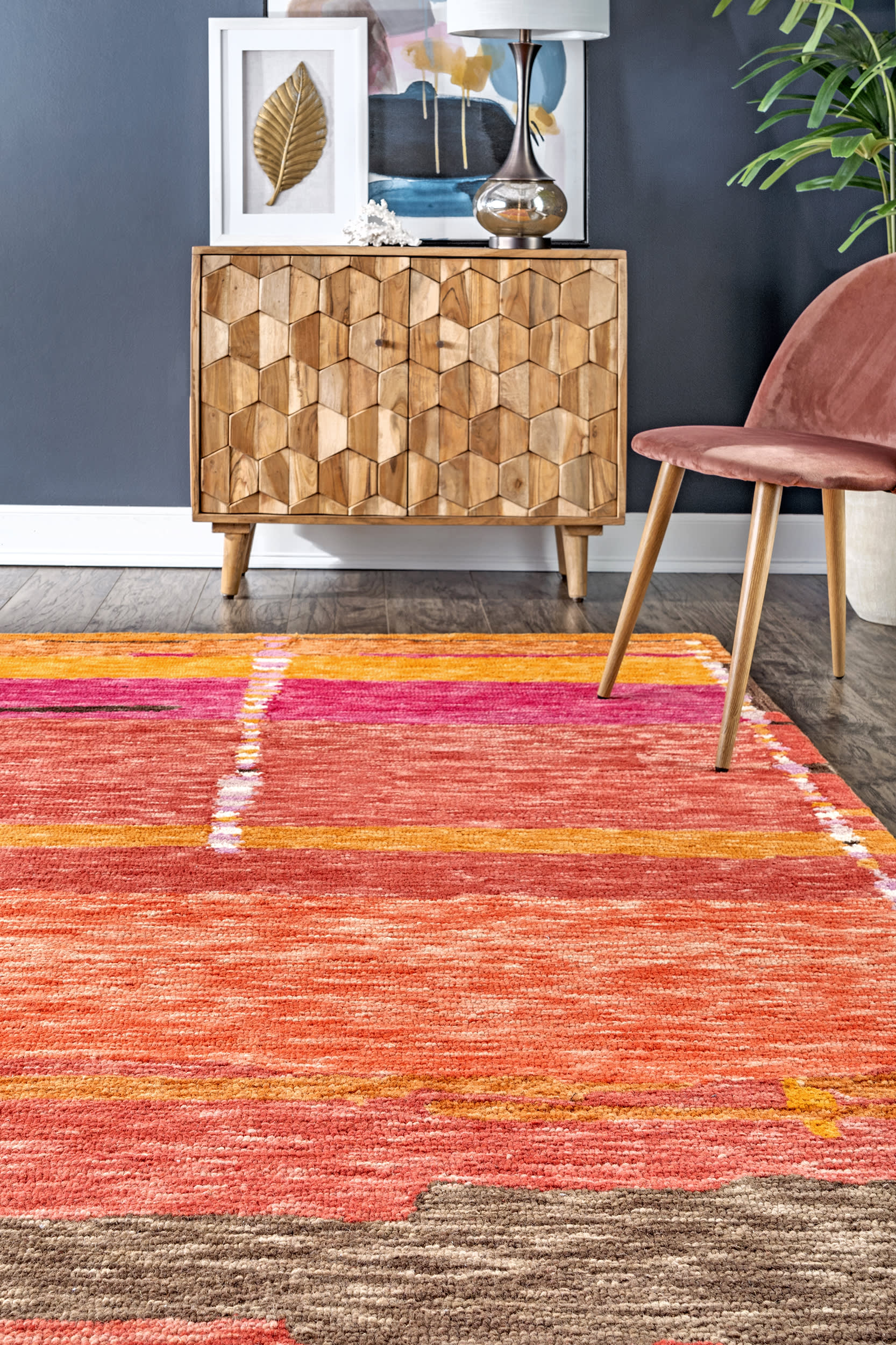 Modern Abstract Rug | Multicolor - Image 4