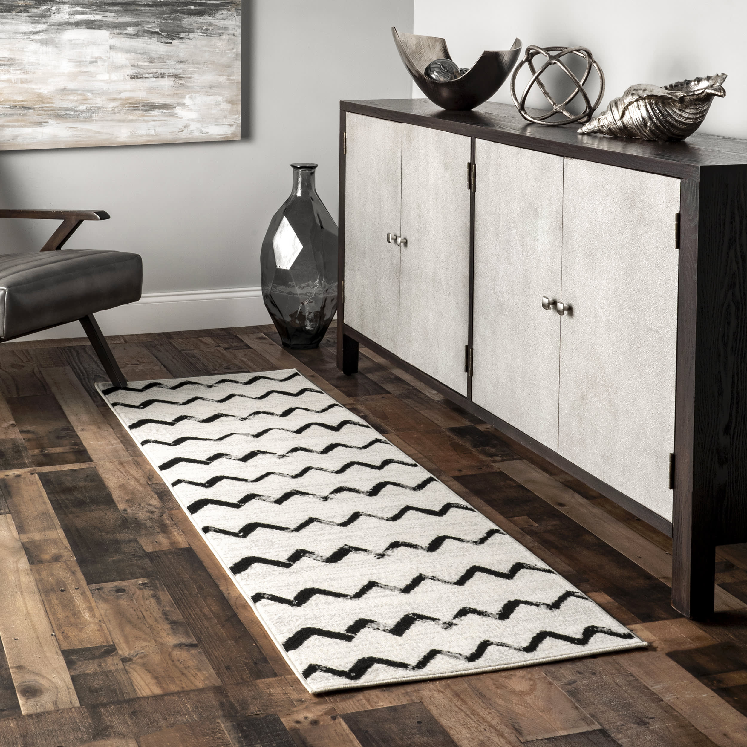 Modern Chevrons Rug | Grey - Image 2