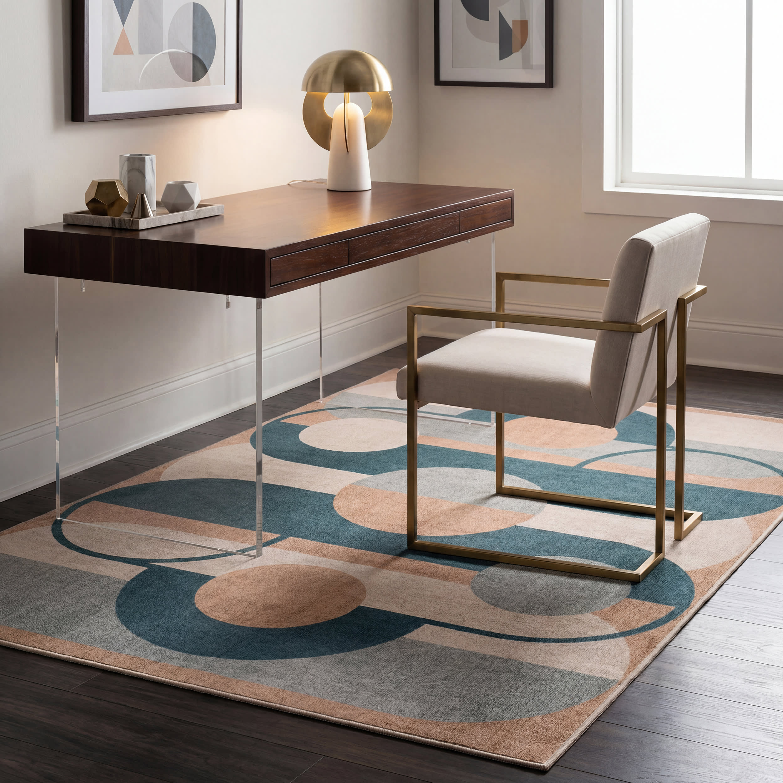 Modern Relic Geometric Washable Rug by Society6 | Multicolor - Image 7