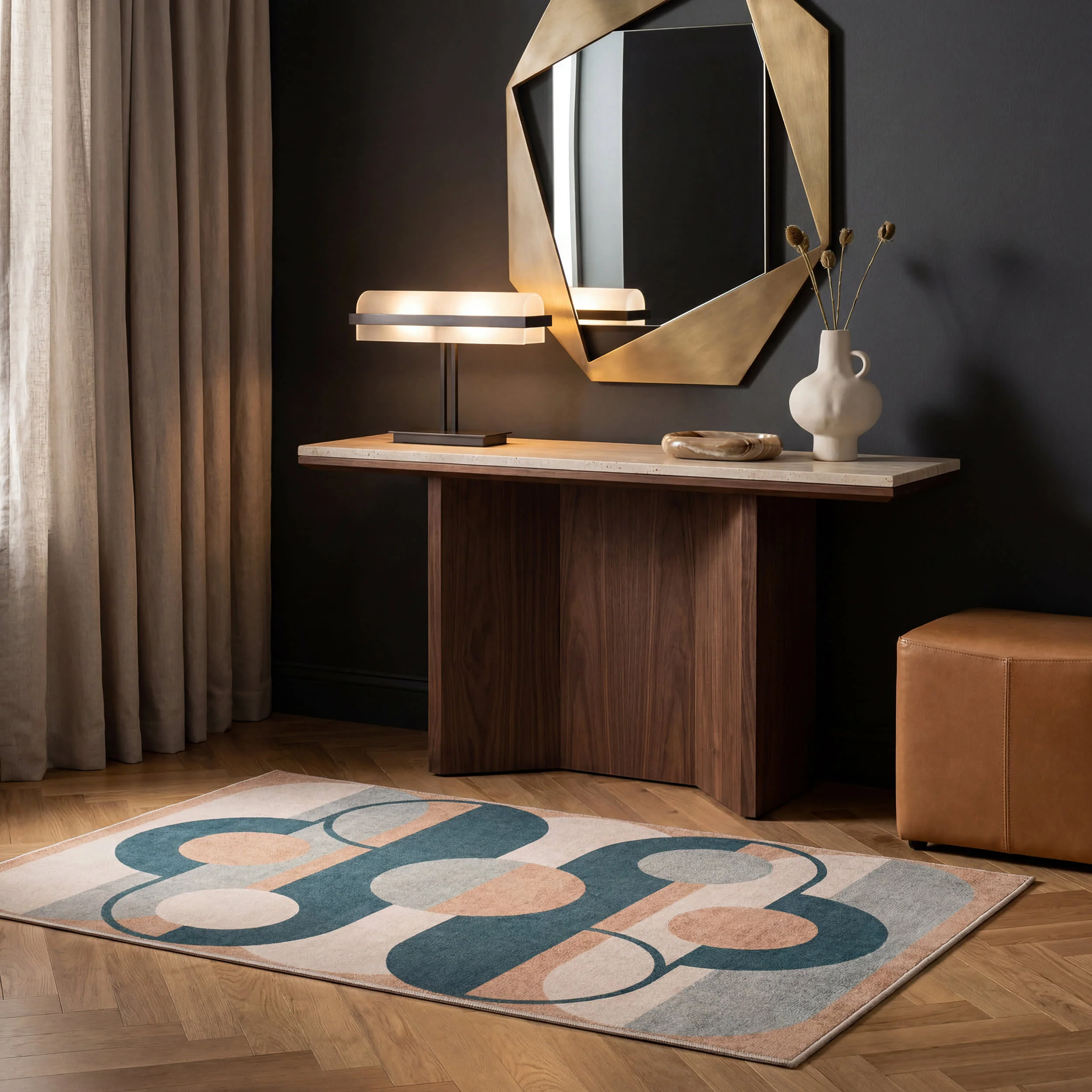 Modern Relic Geometric Washable Rug by Society6 | Multicolor - Image 9