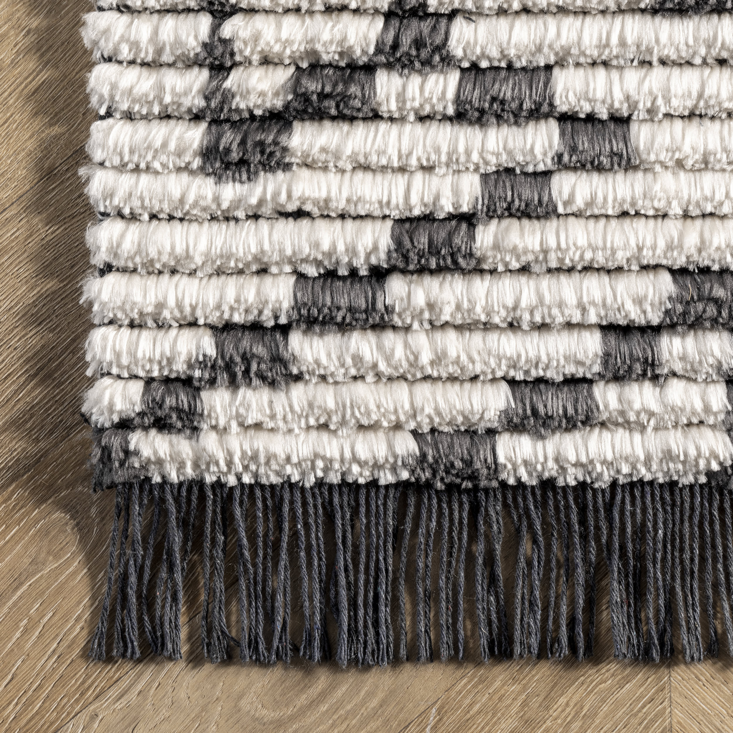 Modern Tessellation Tasseled Rug | Beige - Image 3