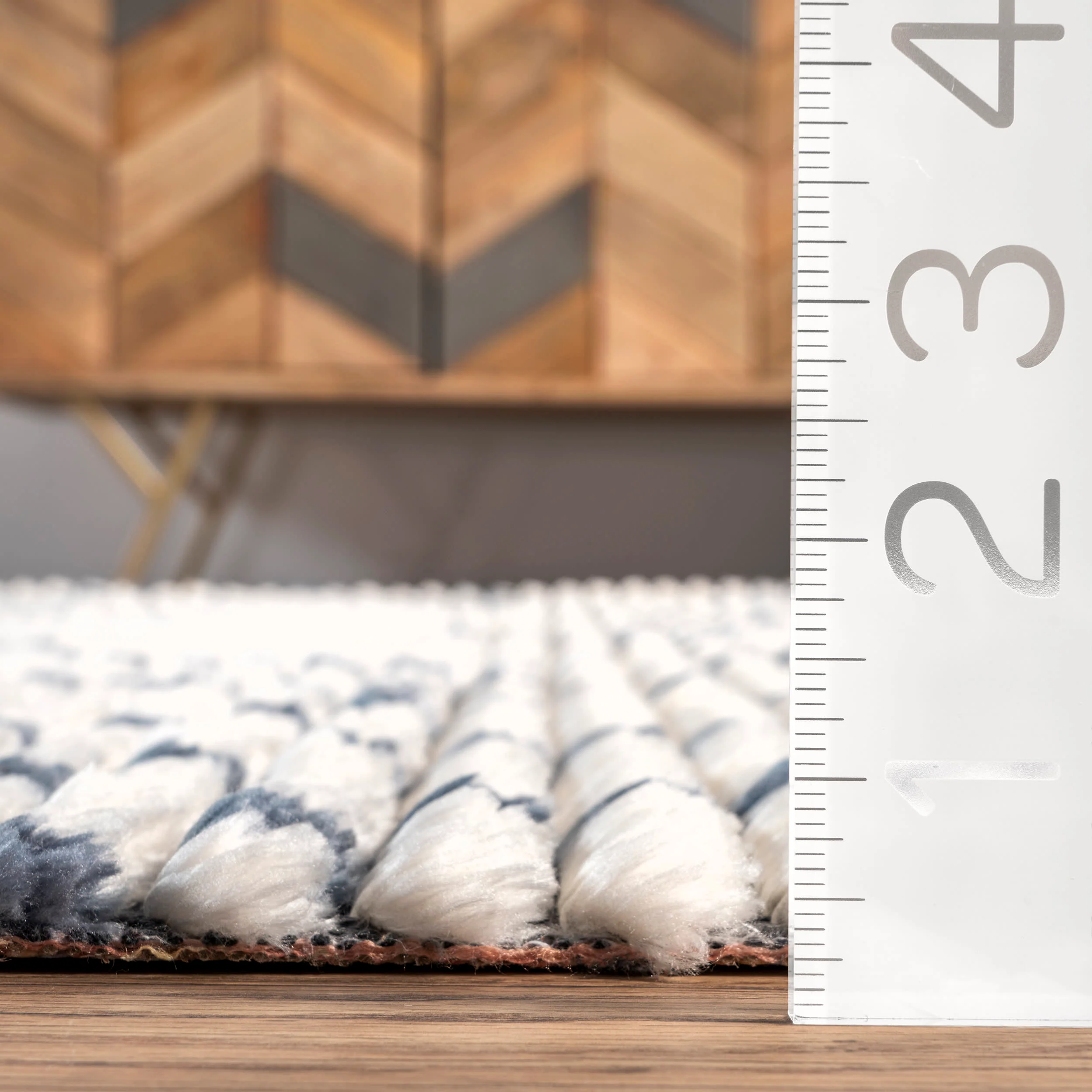 Modern Tracery Tasseled Rug | Blue - Image 5
