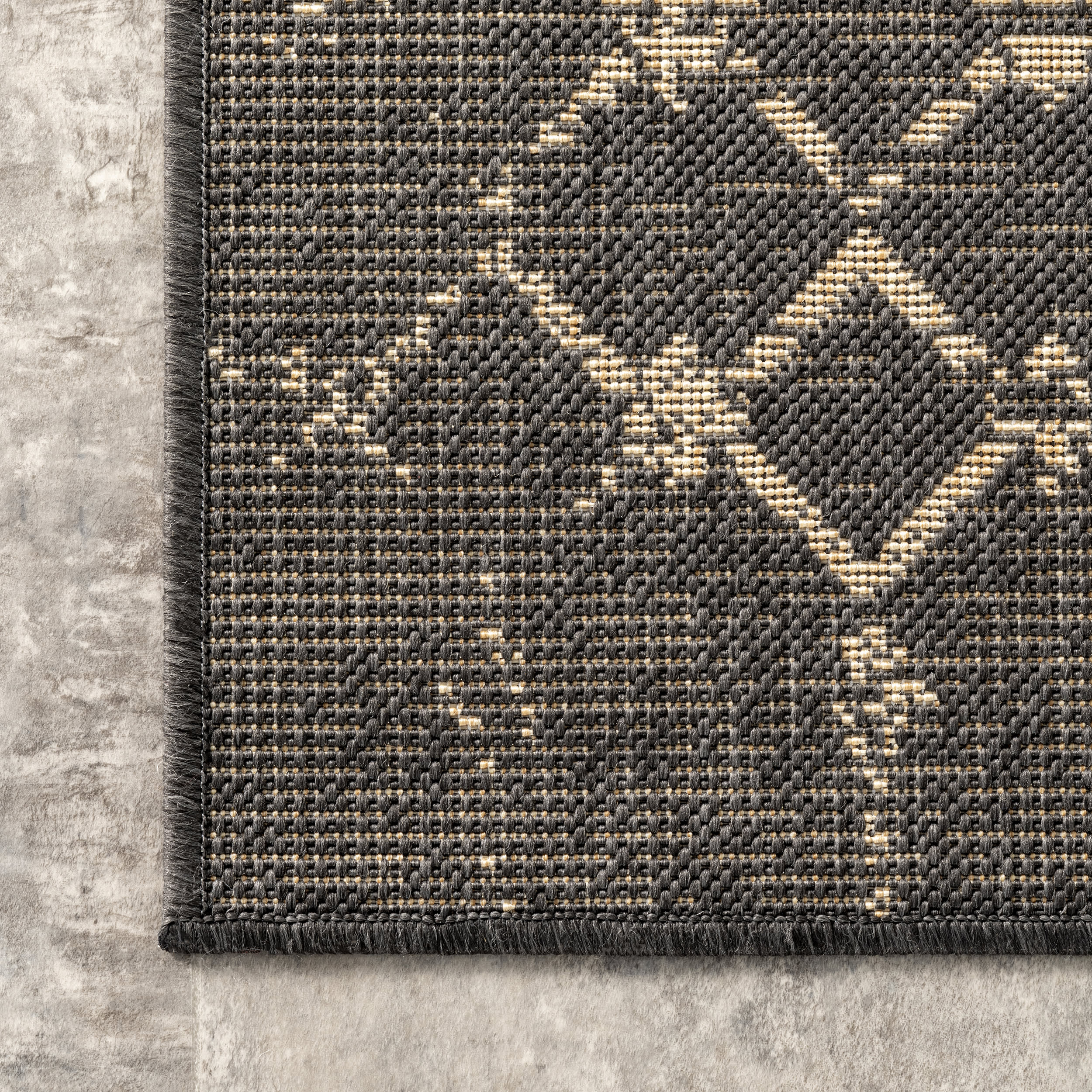 Modern Trellis Indoor/Outdoor Rug | Charcoal - Image 3