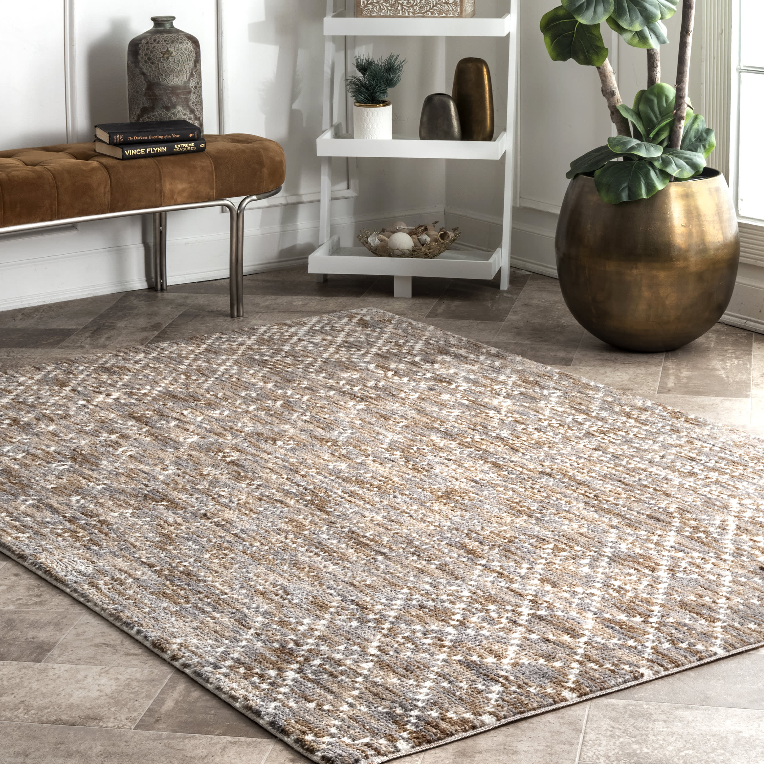 Modern Trellis Rug | Beige - Image 2