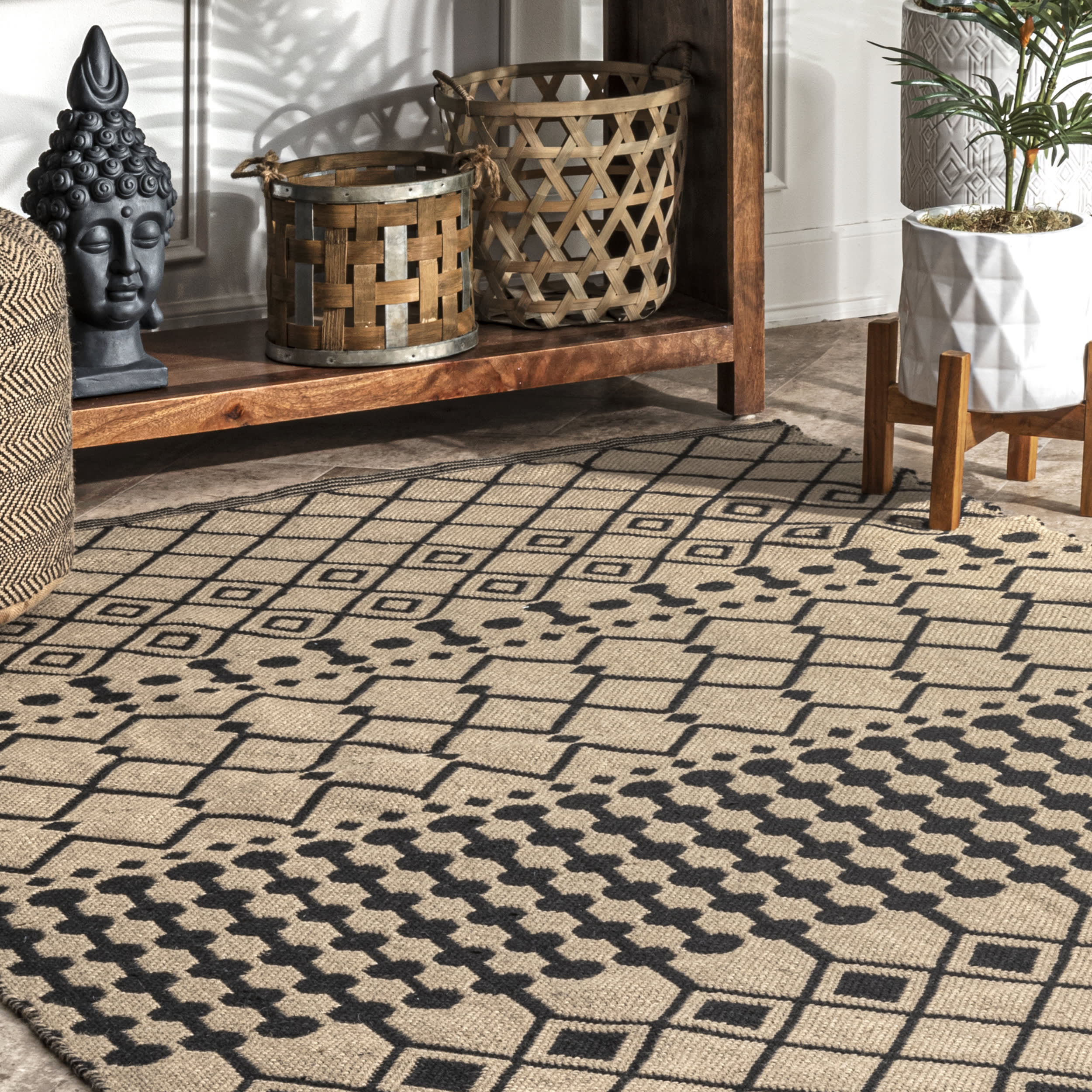 Modern Trellis Rug | Natural - Image 4