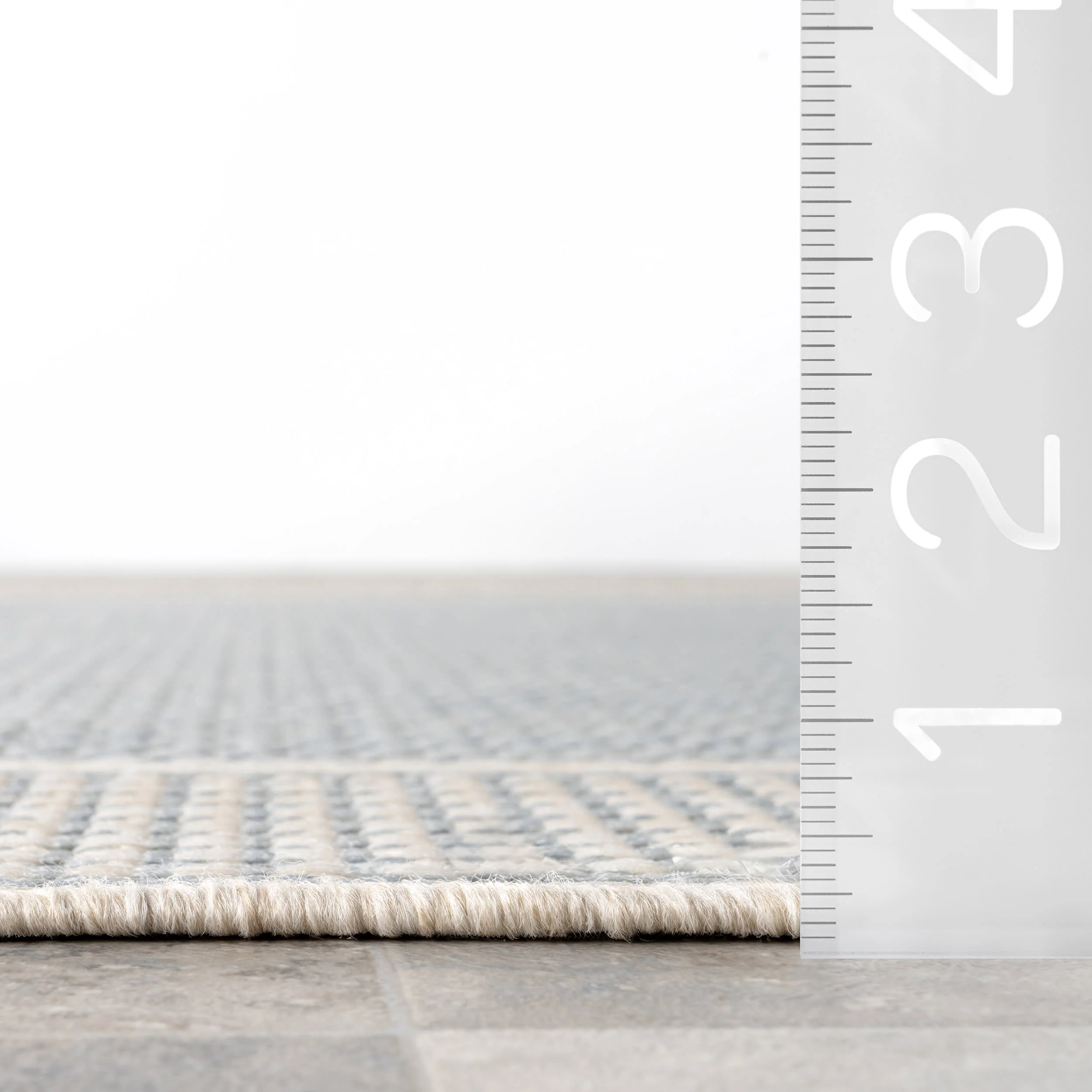 Monochrome Bordered Indoor/Outdoor Rug | Slate Blue - Image 6
