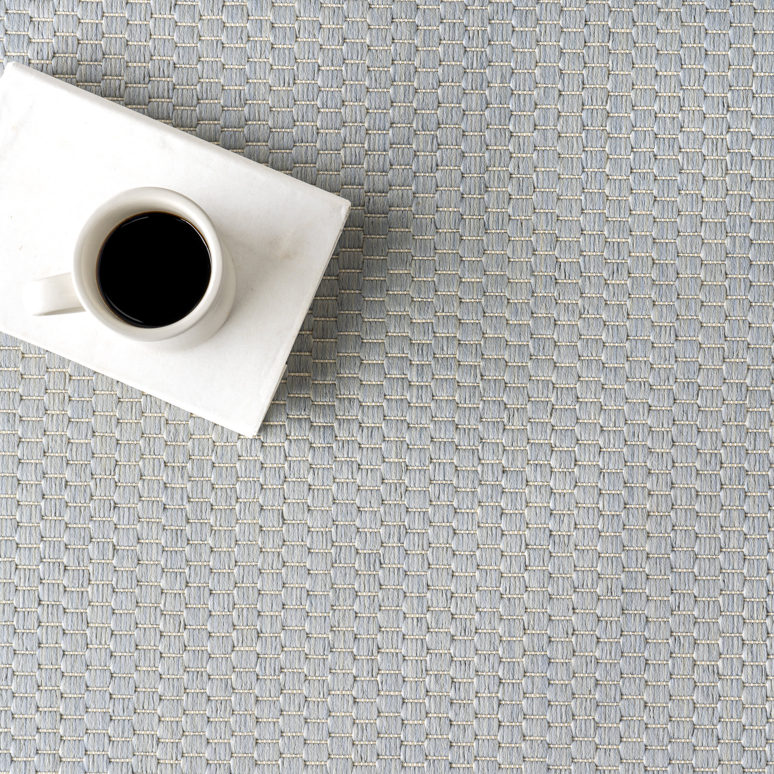 Monochrome Bordered Indoor/Outdoor Rug | Slate Blue - Image 8