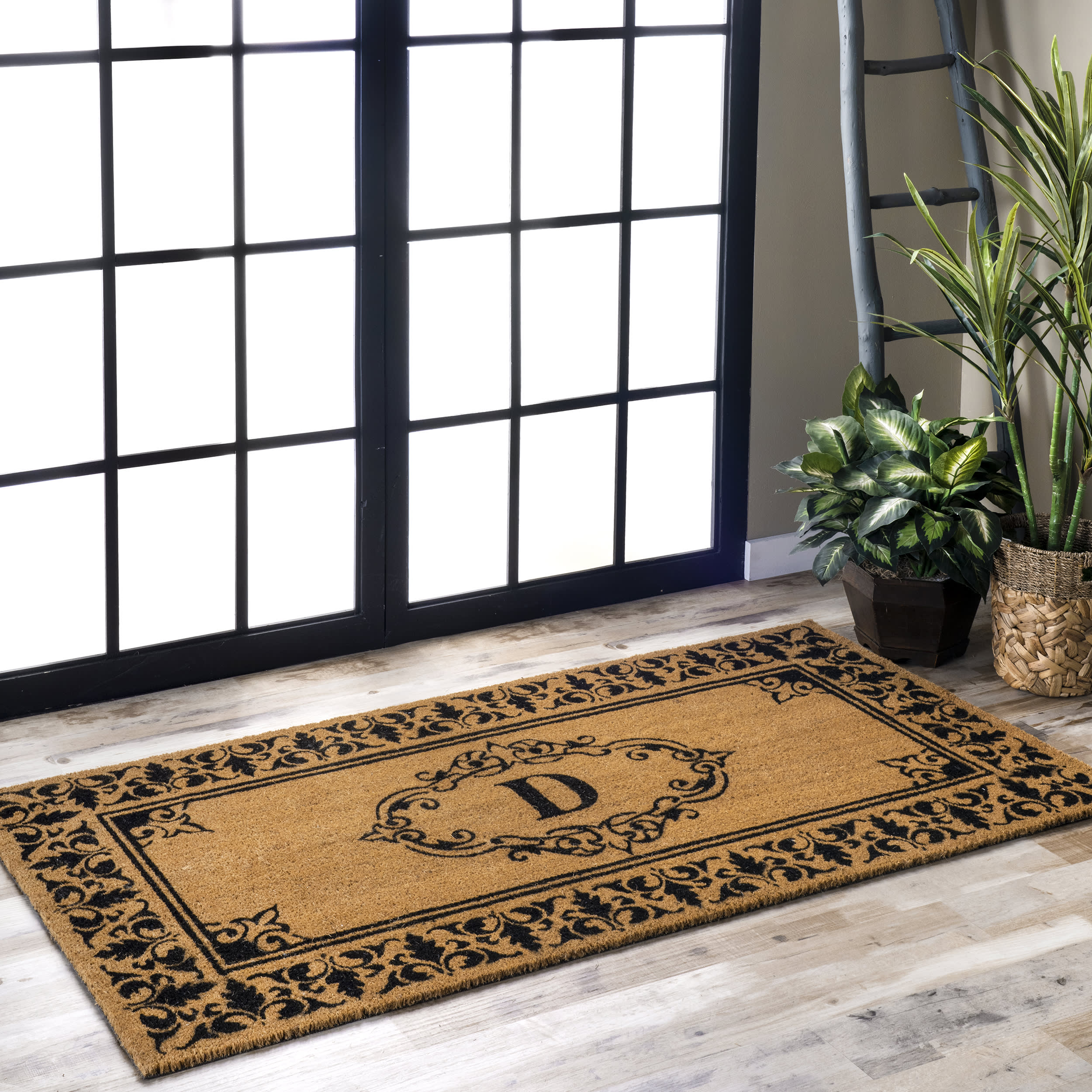 Monogrammed Outdoor Welcome Door Mat | Letter D - Image 2