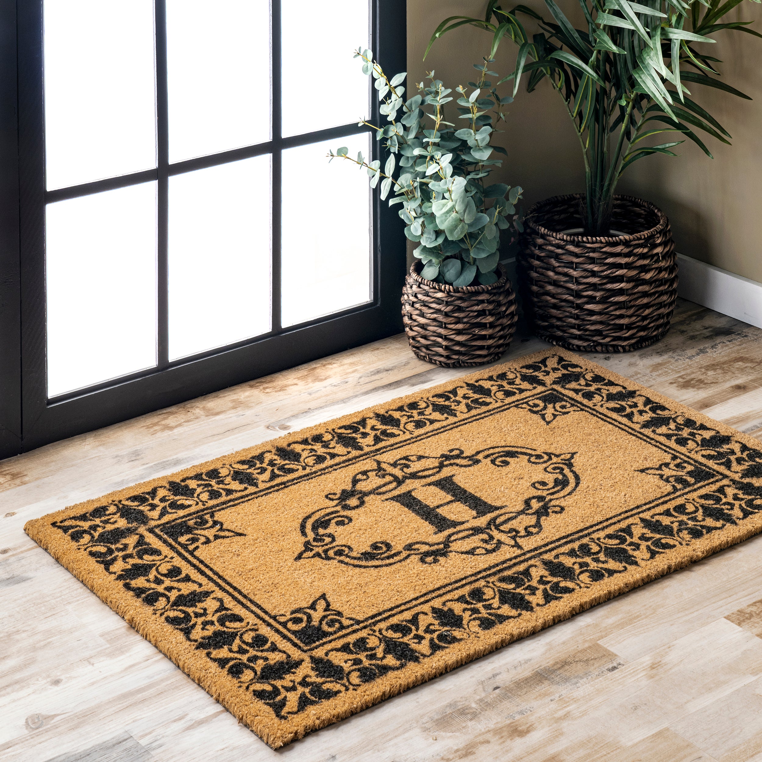 Monogrammed Outdoor Welcome Door Mat | Letter H - Image 2