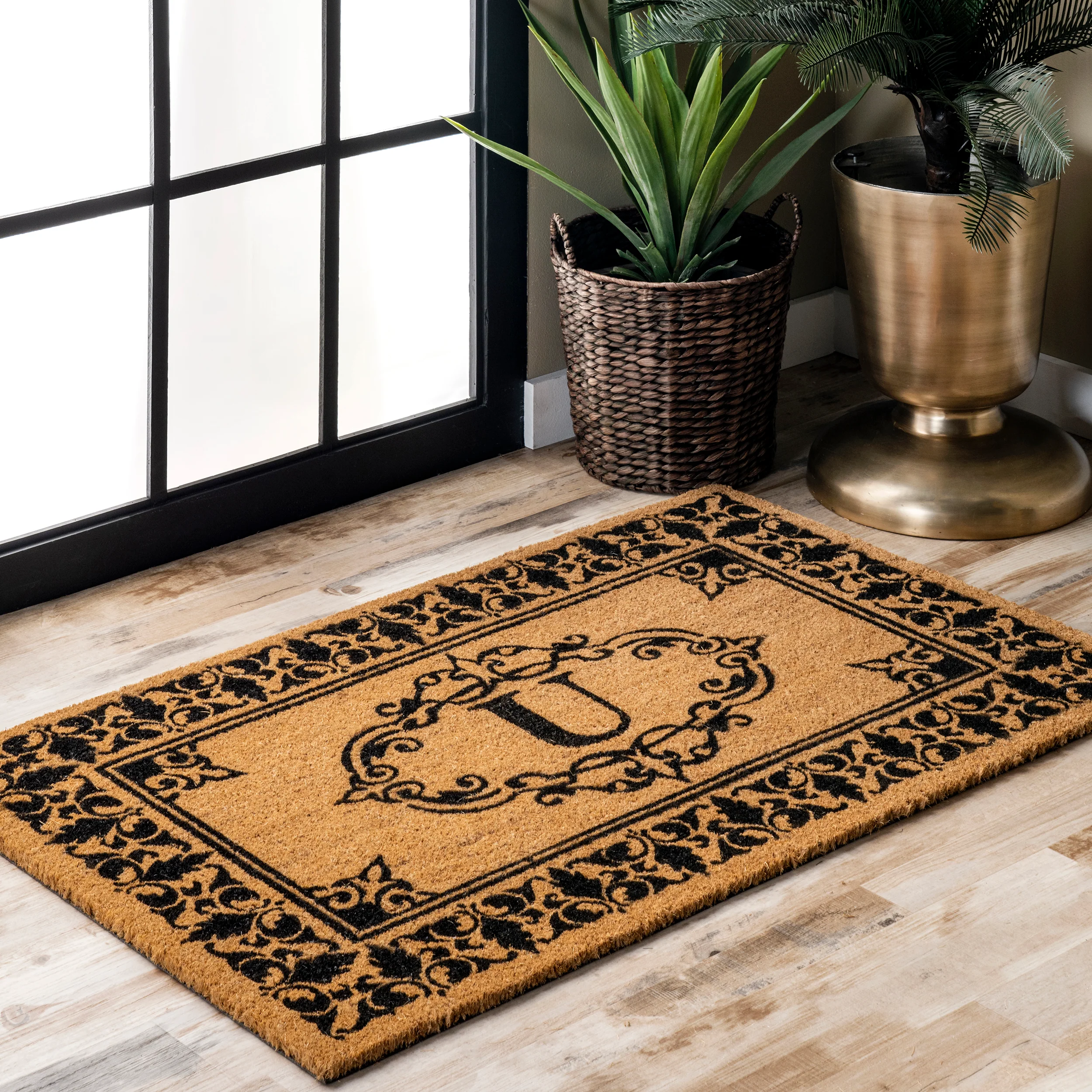 Monogrammed Outdoor Welcome Door Mat | Letter U - Image 2