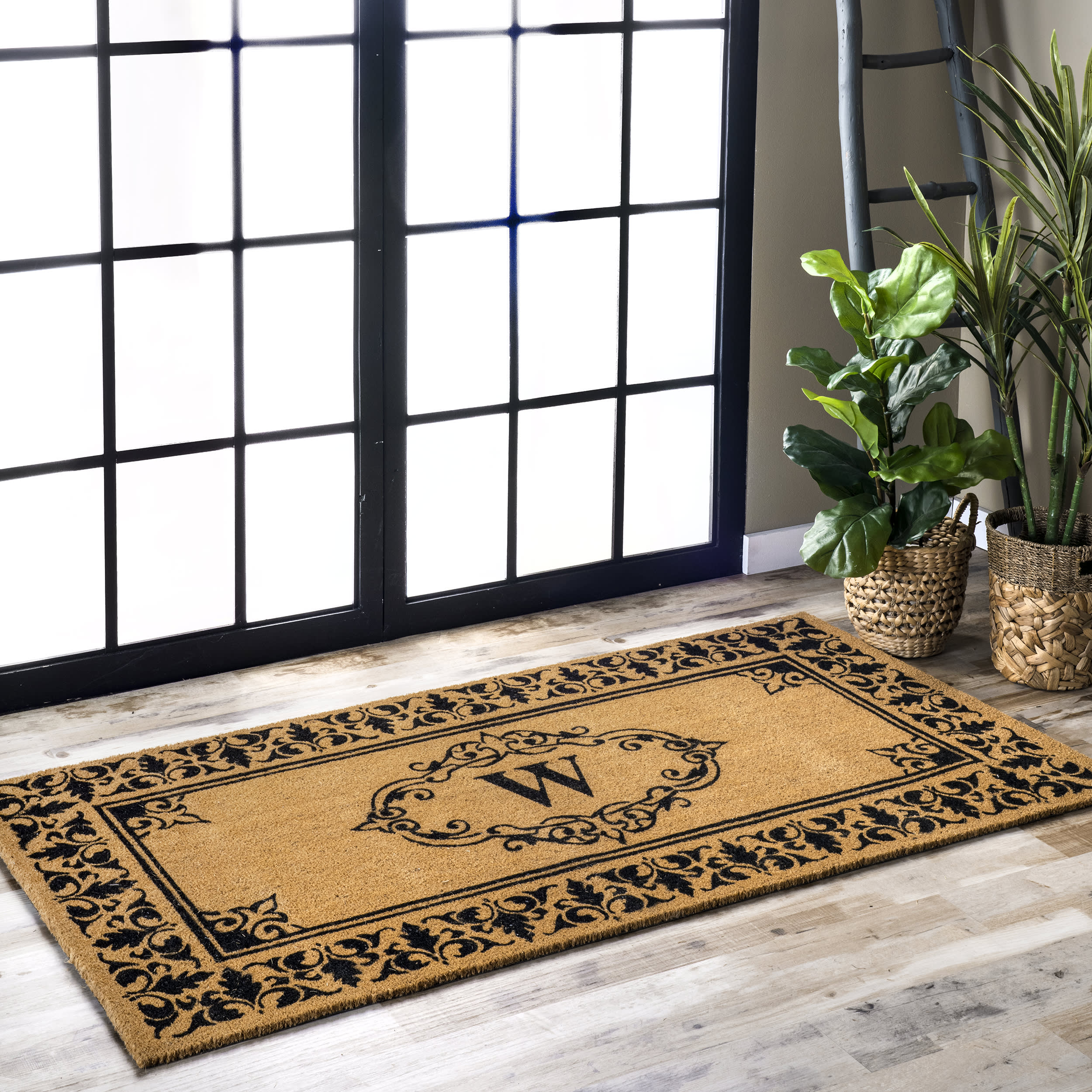 Monogrammed Outdoor Welcome Door Mat | Letter W - Image 2