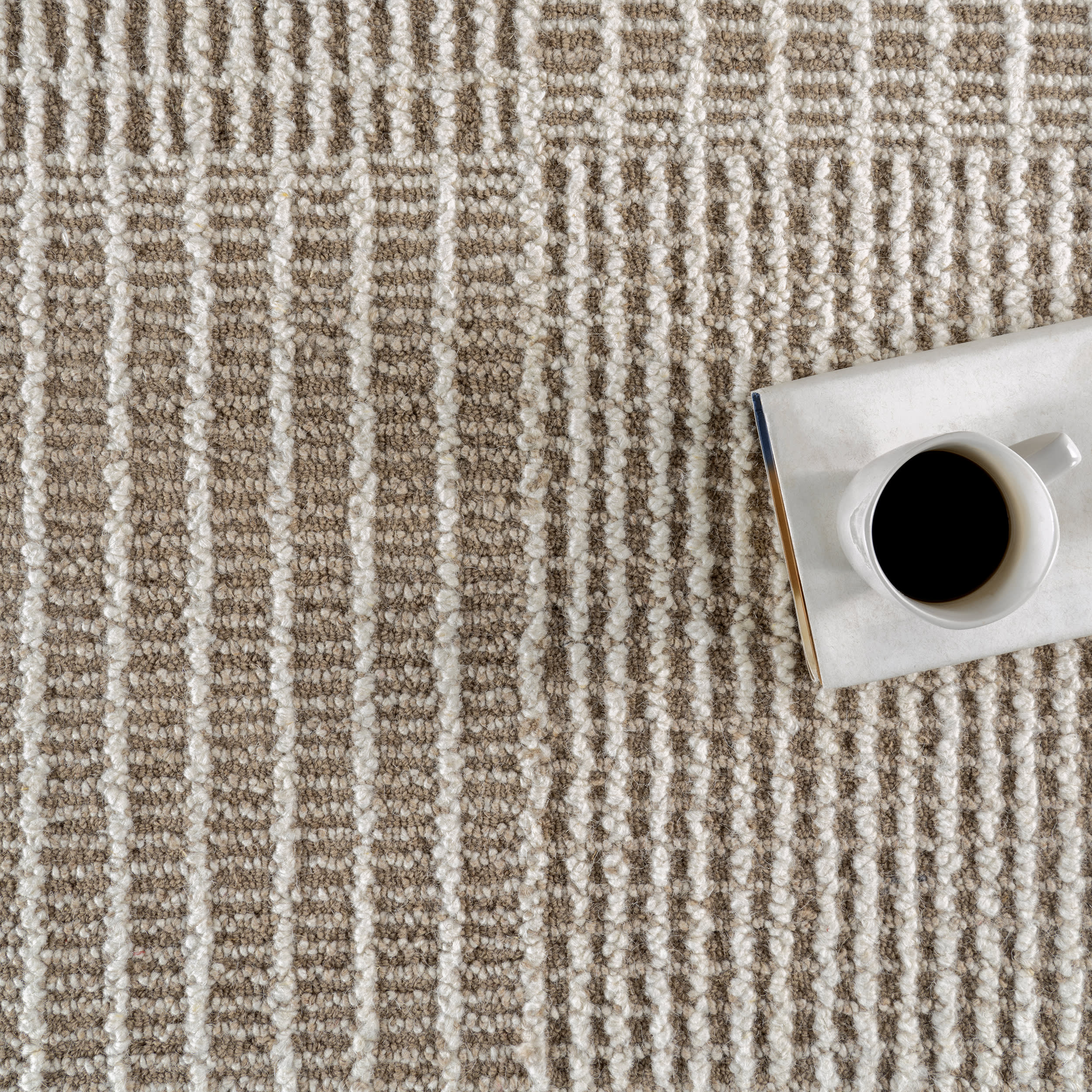Montecito Tiled Wool Rug | Taupe - Image 7