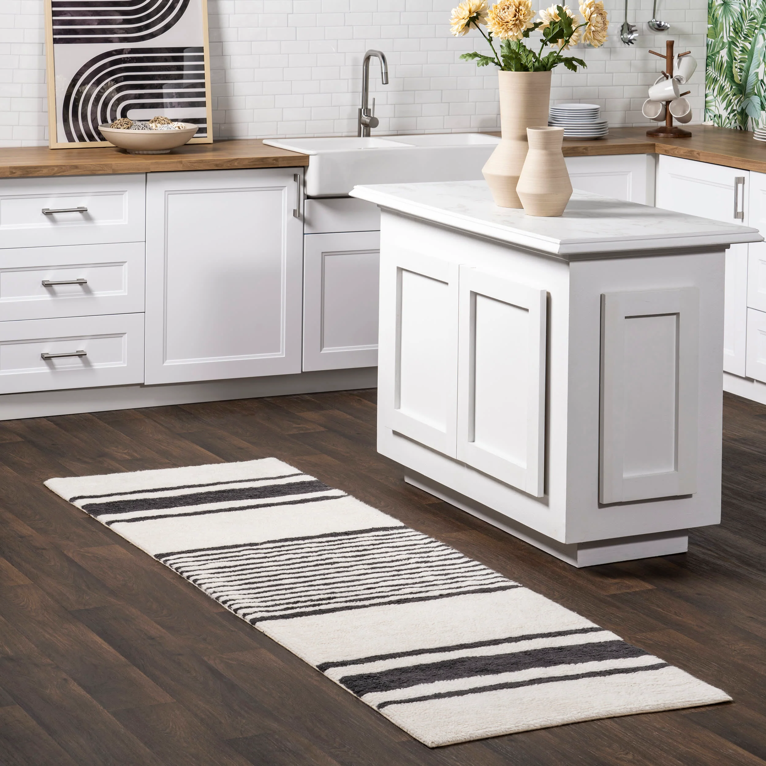 Moonglade Washable Striped Rug | Ivory - Image 2