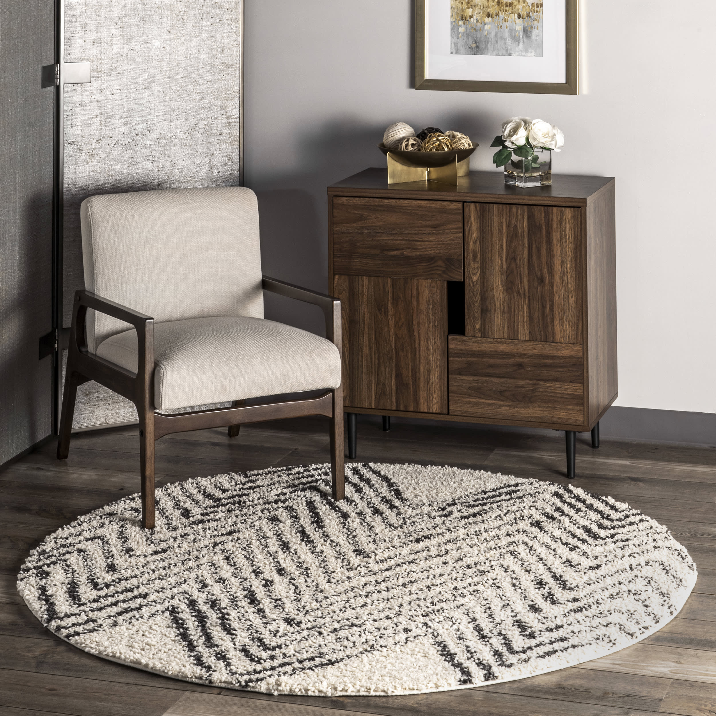 Moroccan Chevron Tassel Rug | Off White - Image 2