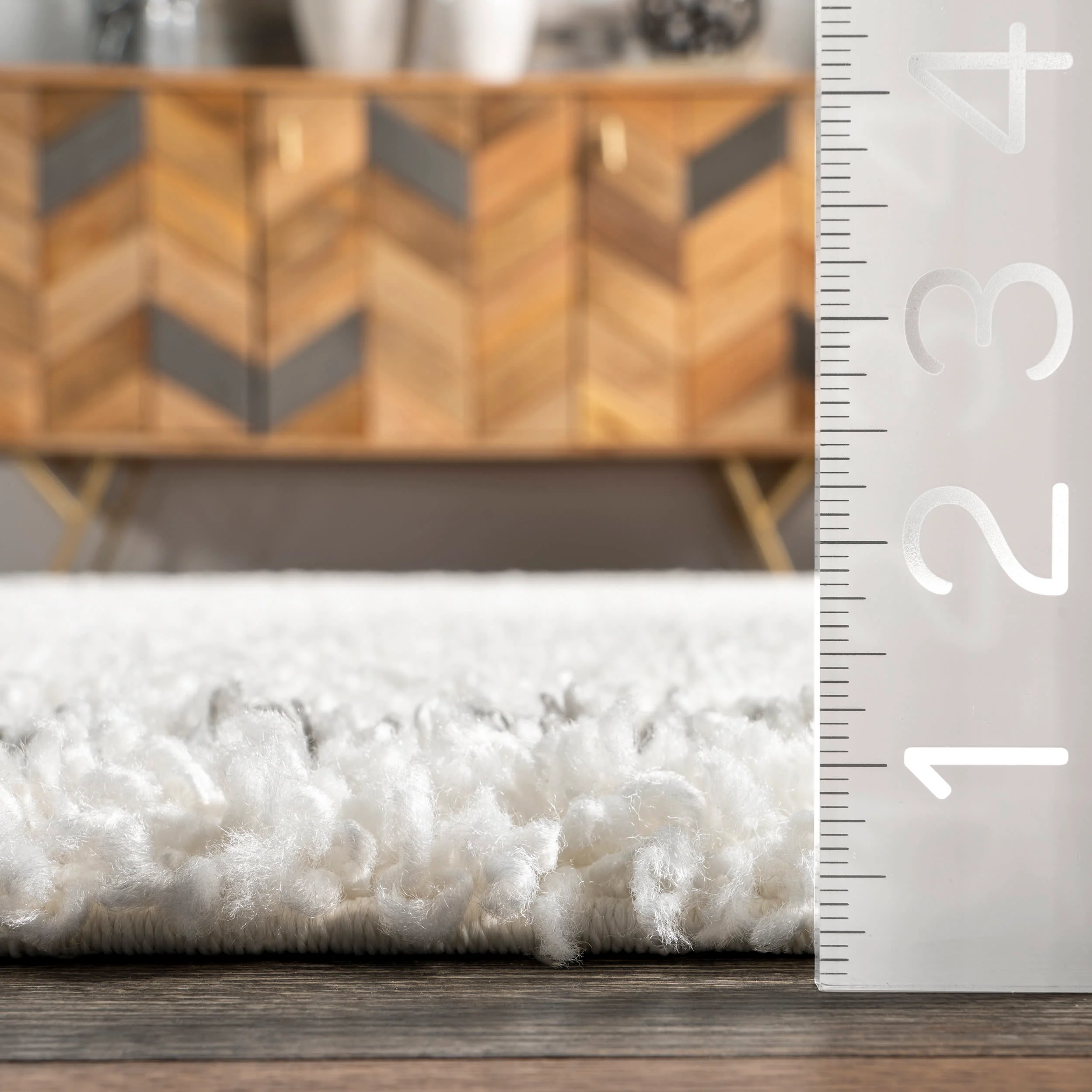 Moroccan Diamond Drop Tassel Rug | White - Image 5