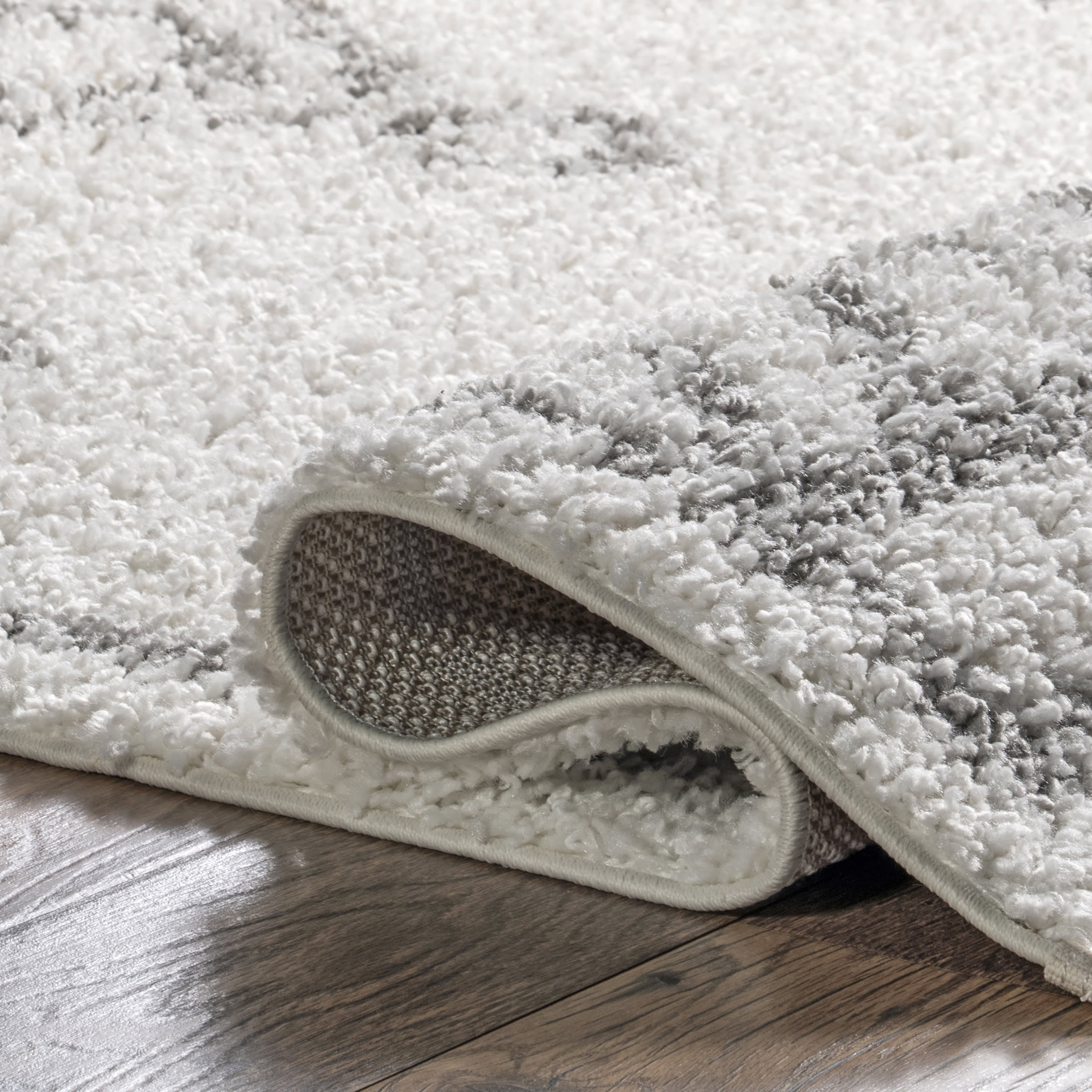 Moroccan Diamond Drop Tassel Rug | White - Image 8