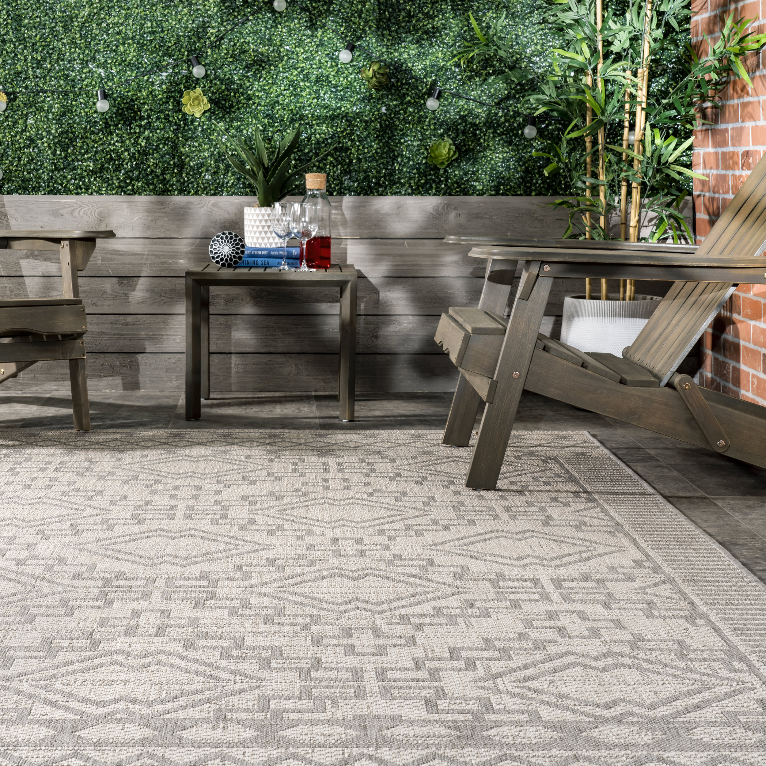 Moroccan Diamond Indoor/Outdoor Rug | Grey - Image 4