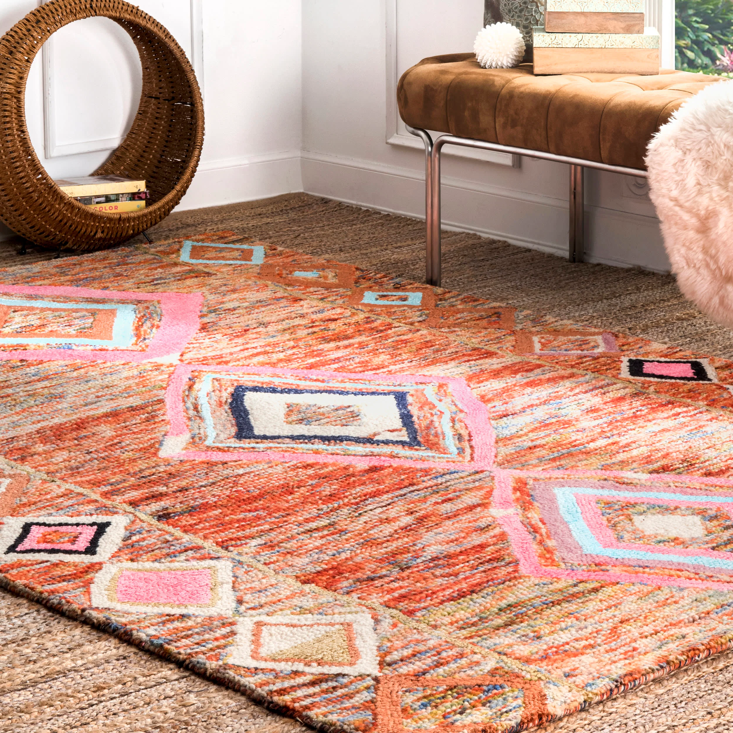 Moroccan Diamond Rug | Multicolor - Image 2