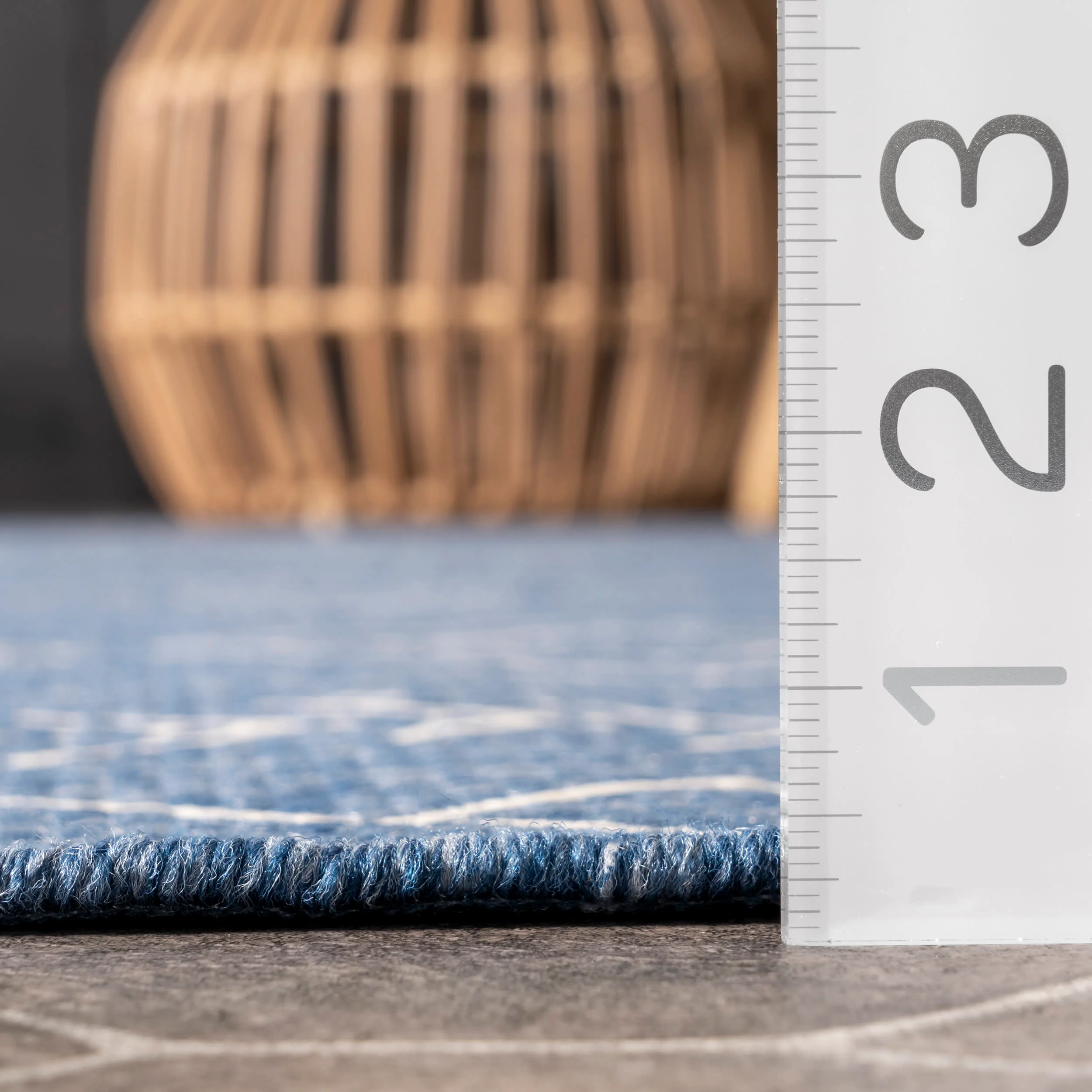 Moroccan Diamonds Indoor/Outdoor Rug | Blue - Image 5